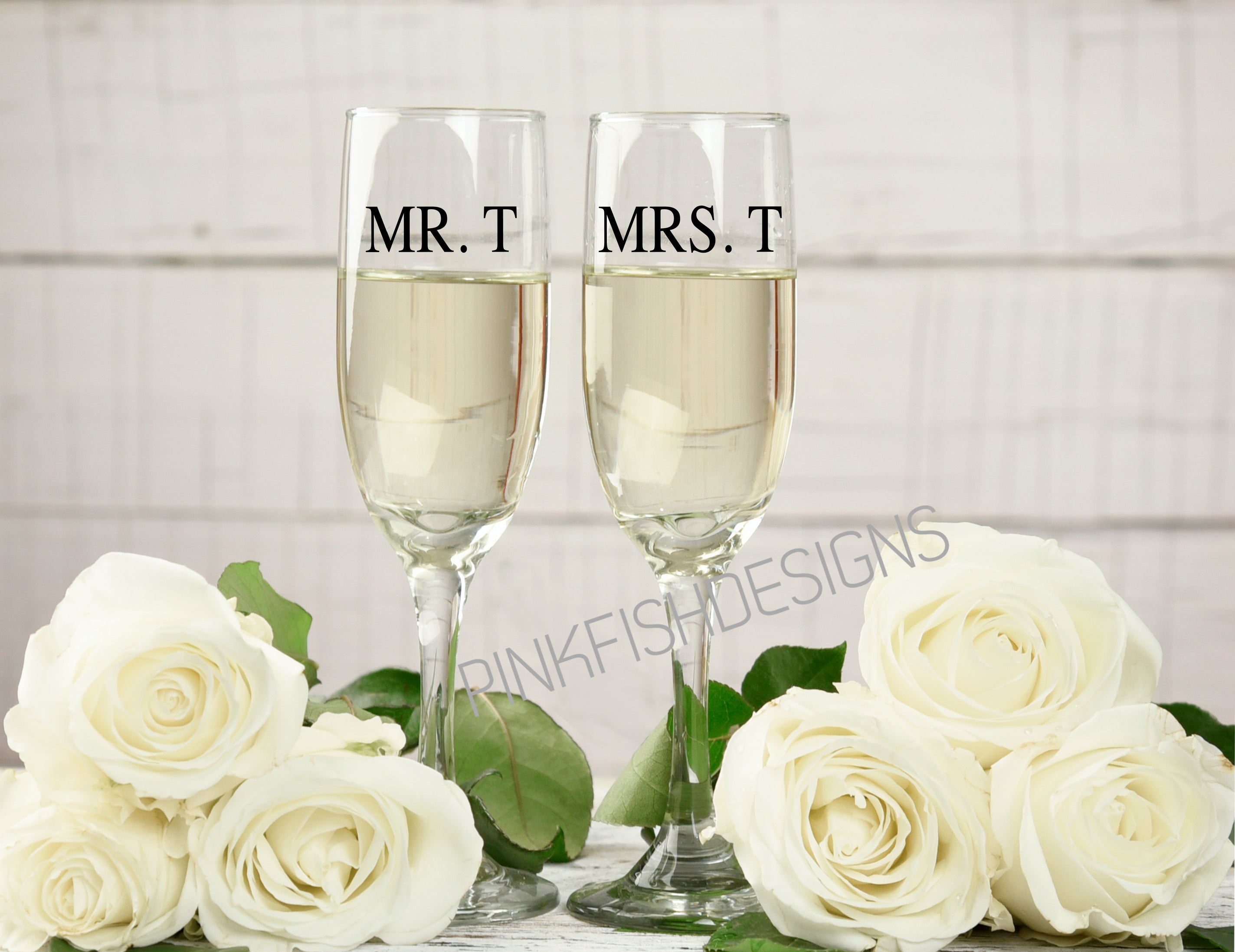 Mr & Mrs Champagne Glass Set