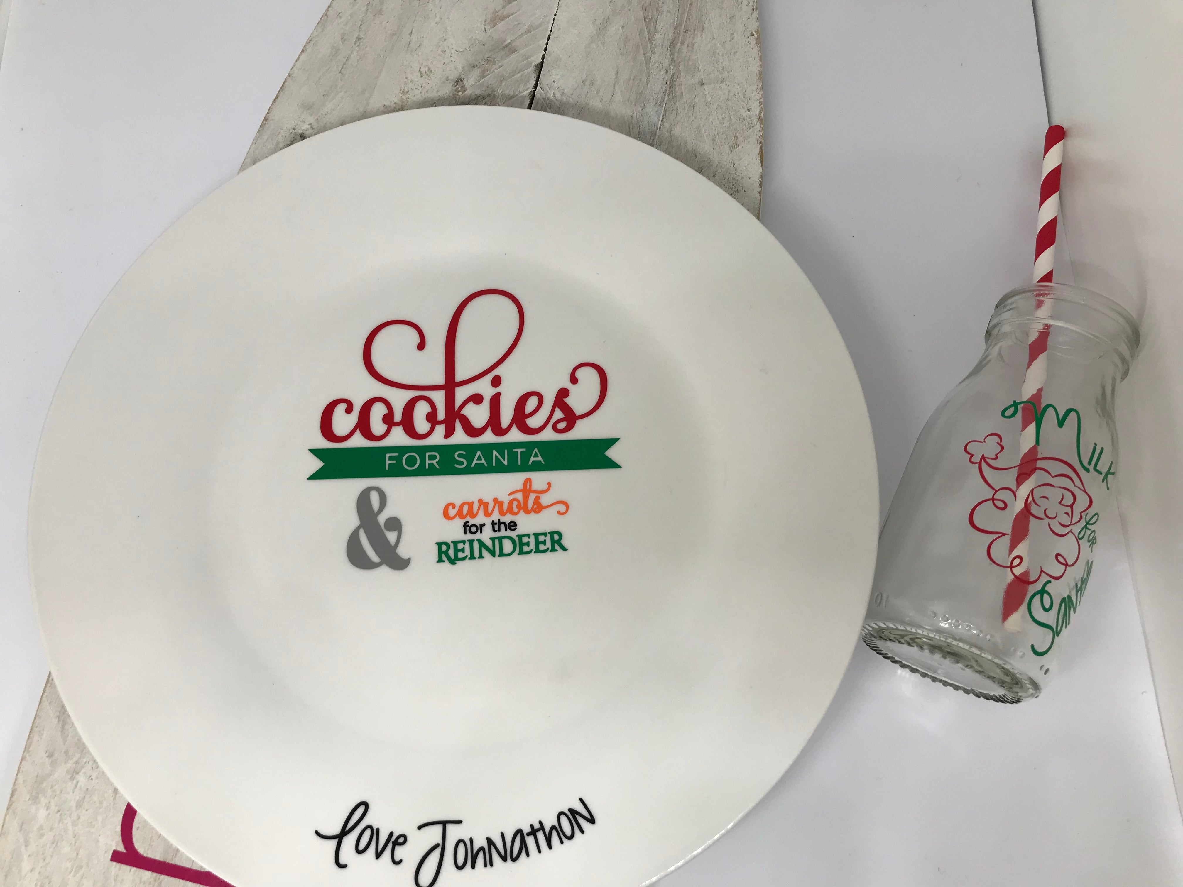Personalised Santa Plate & Milk Bottle