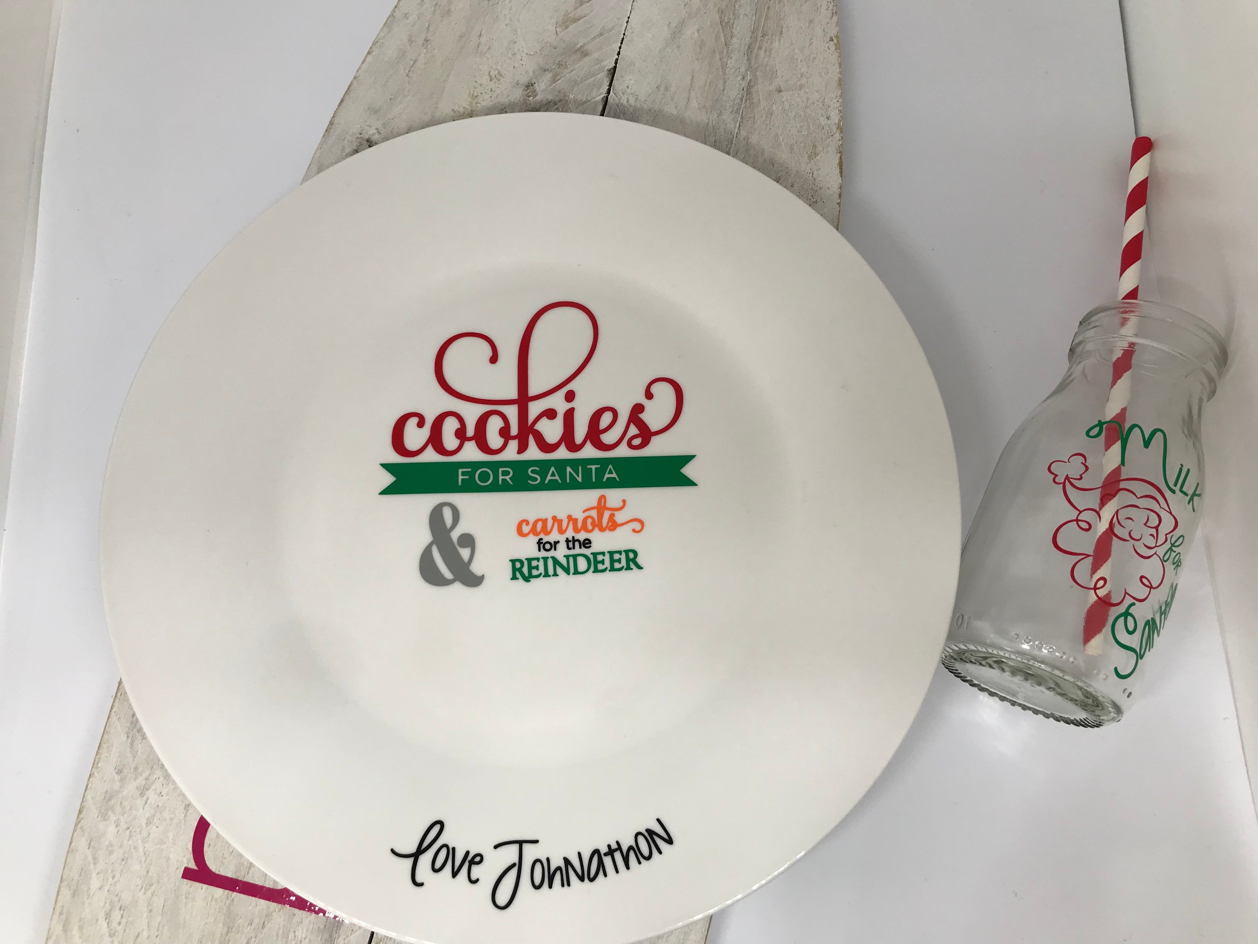 Personalised Santa Plate & Milk Bottle