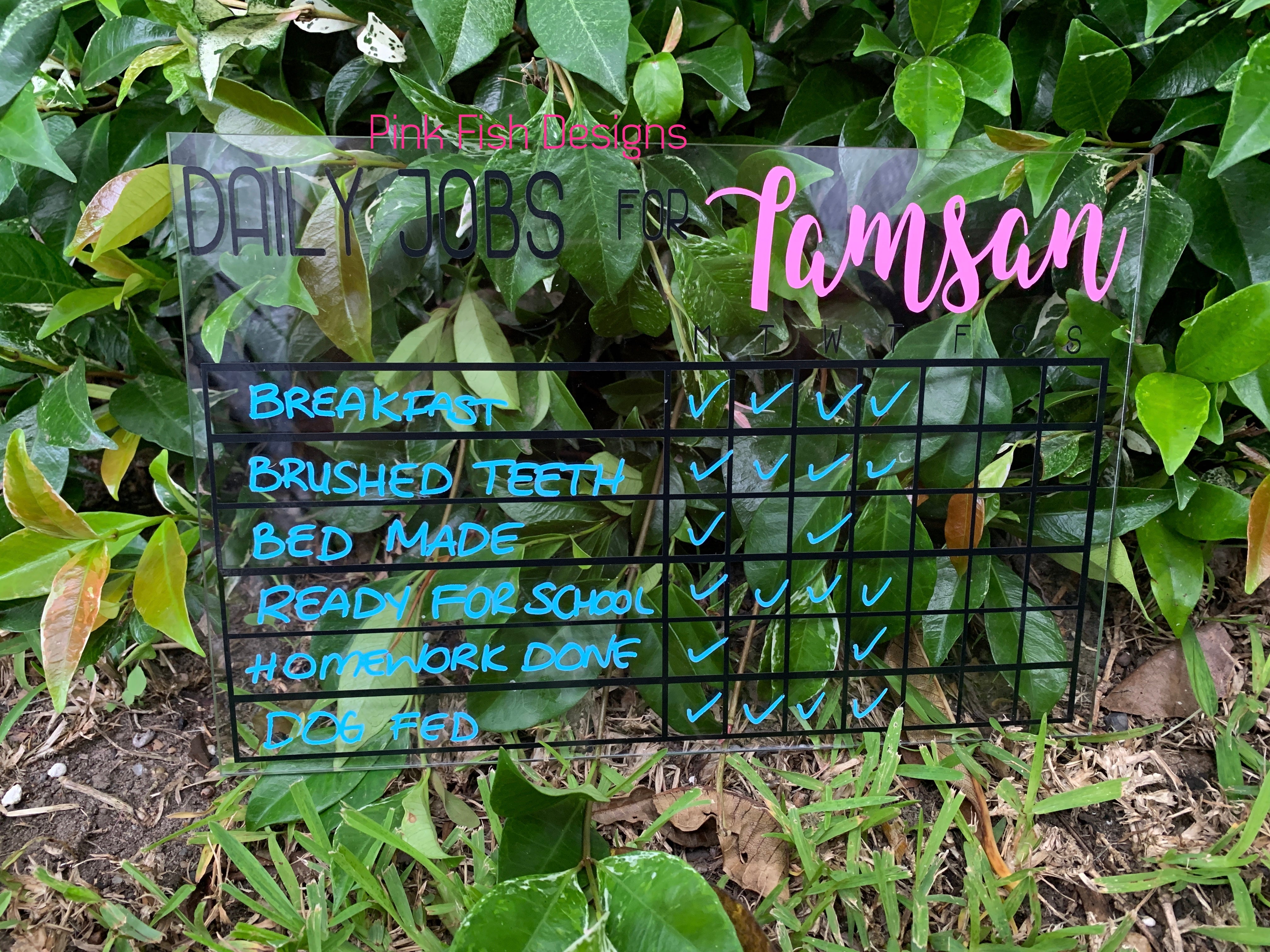 Personalised Chores Chart