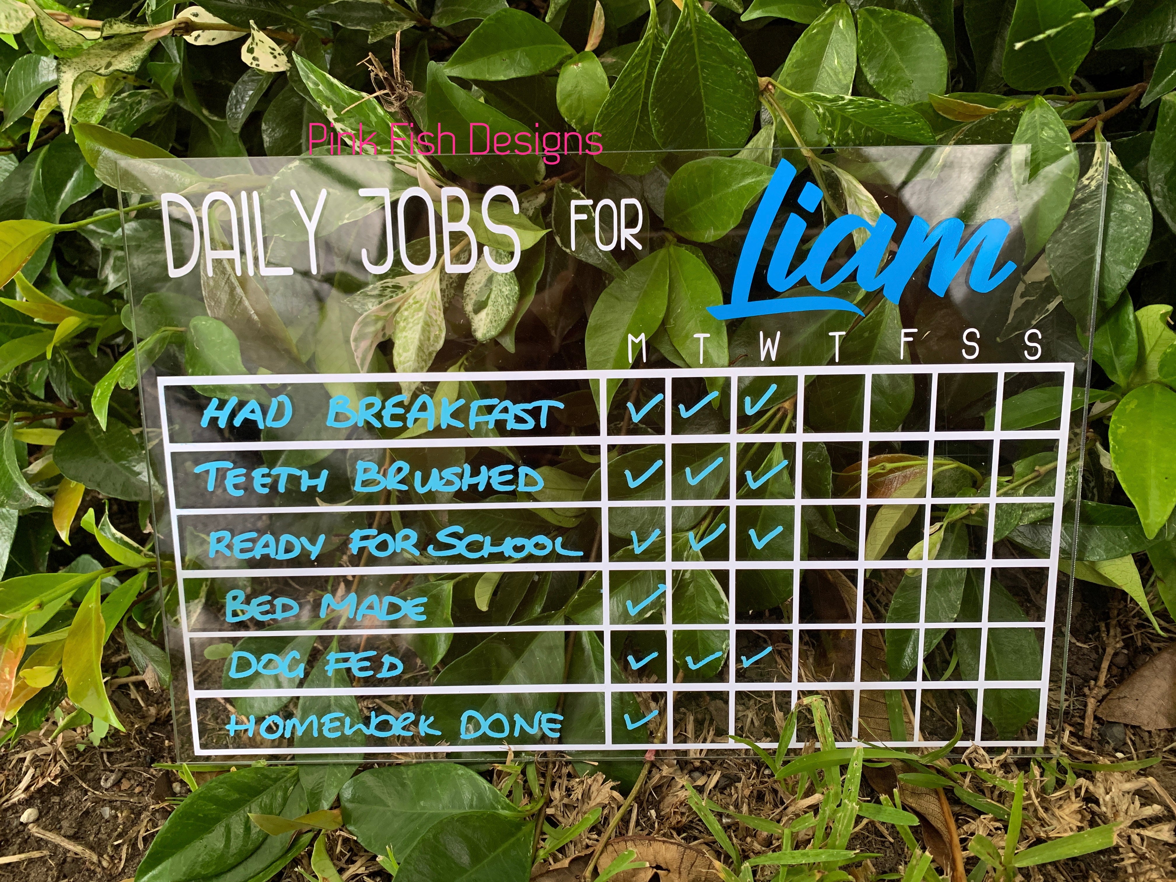 Personalised Chores Chart