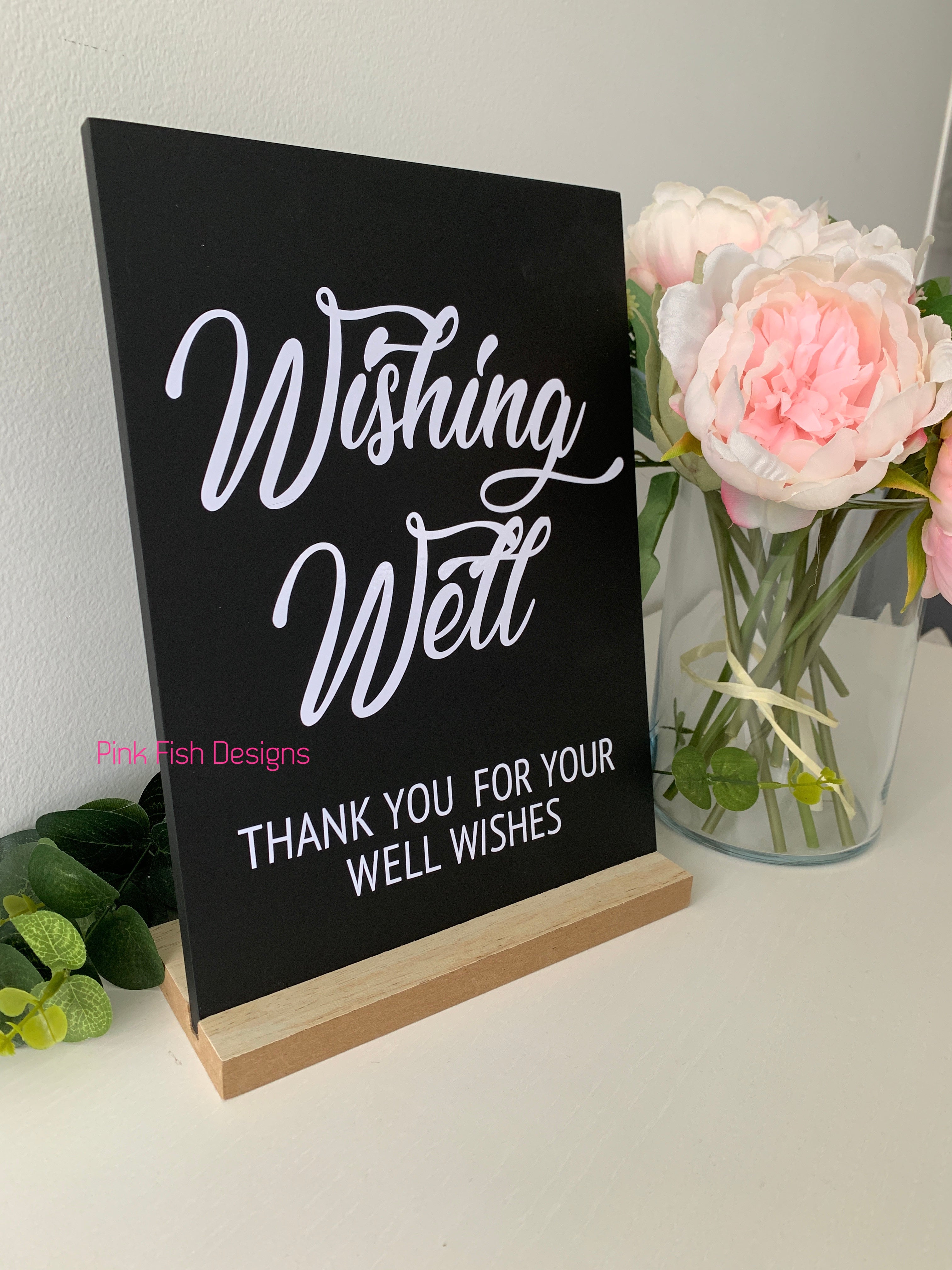 Wishing Well Chalkboard Sign