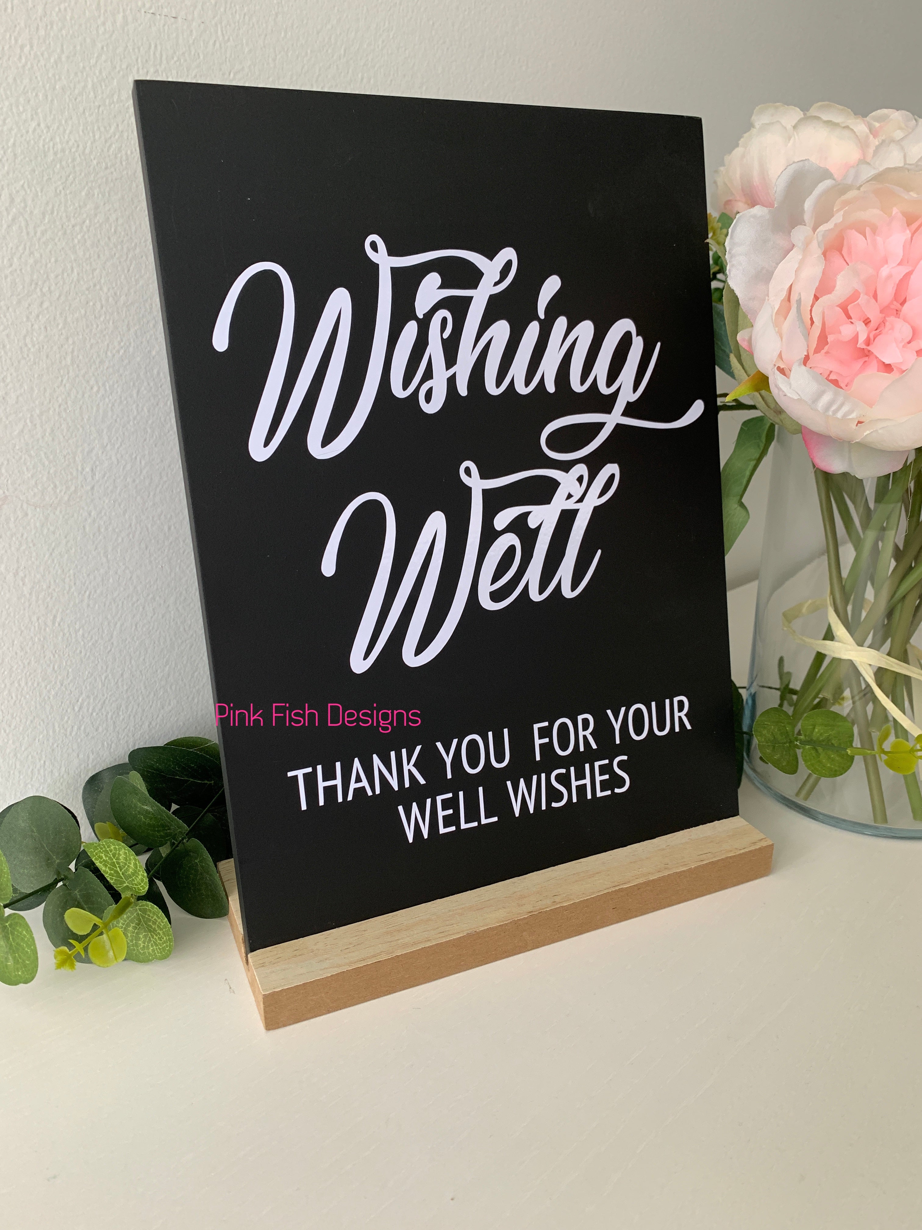 Wishing Well Chalkboard Sign