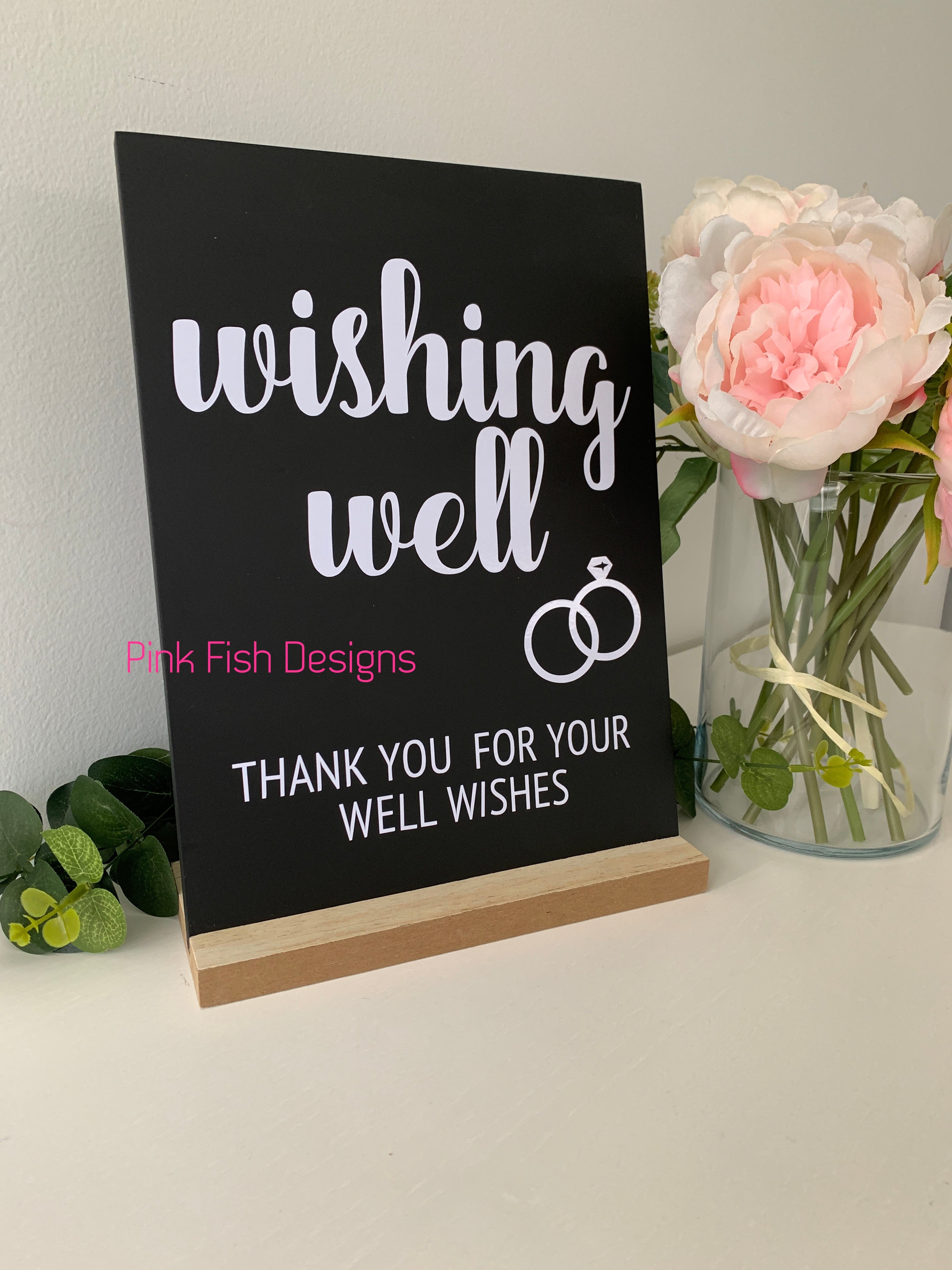 Wedding Ring Wishing Well Chalkboard Sign