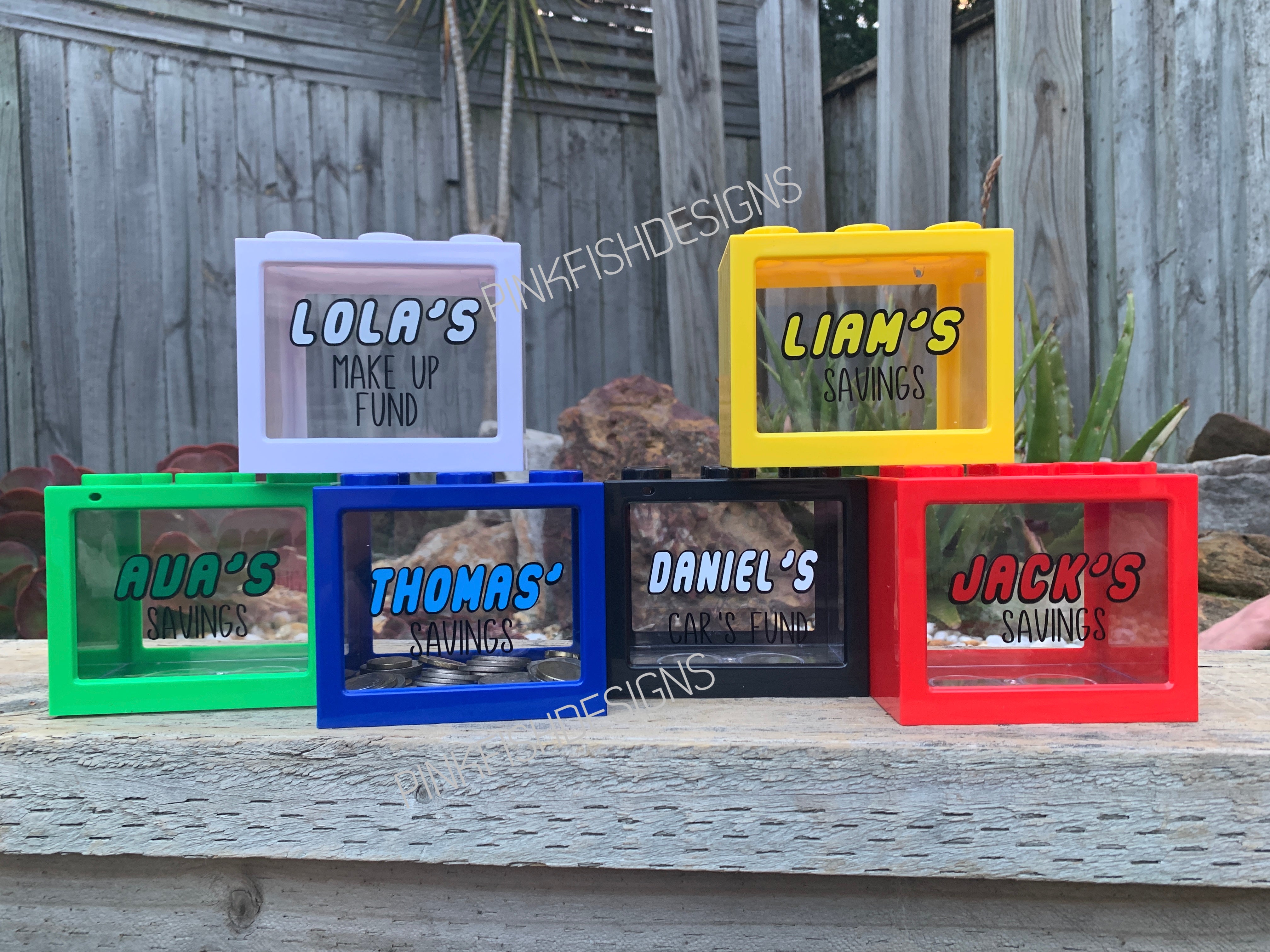 Personalised Building Block Money Box