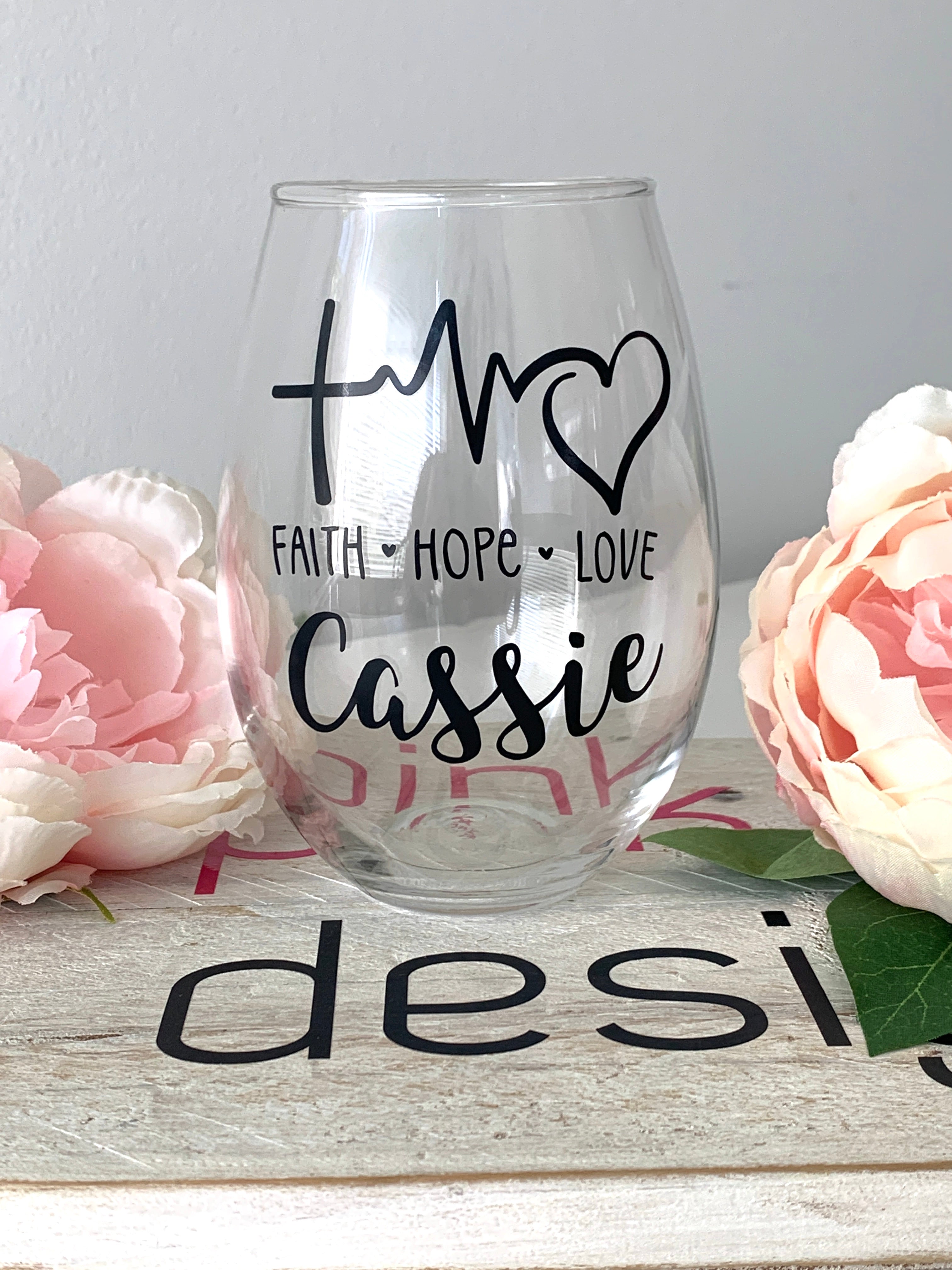 Love Nurses Stemless Glass