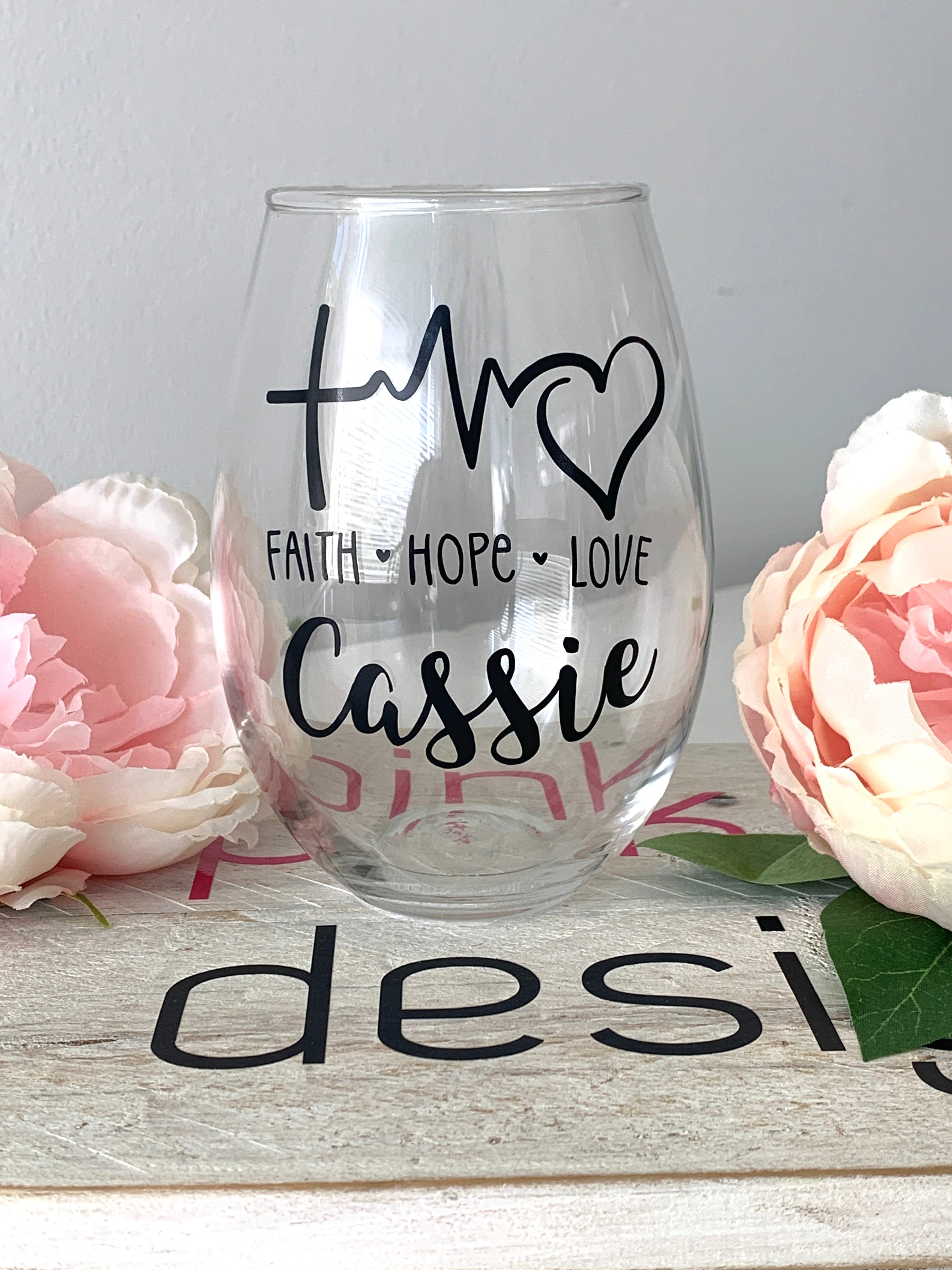 Love Nurses Stemless Glass