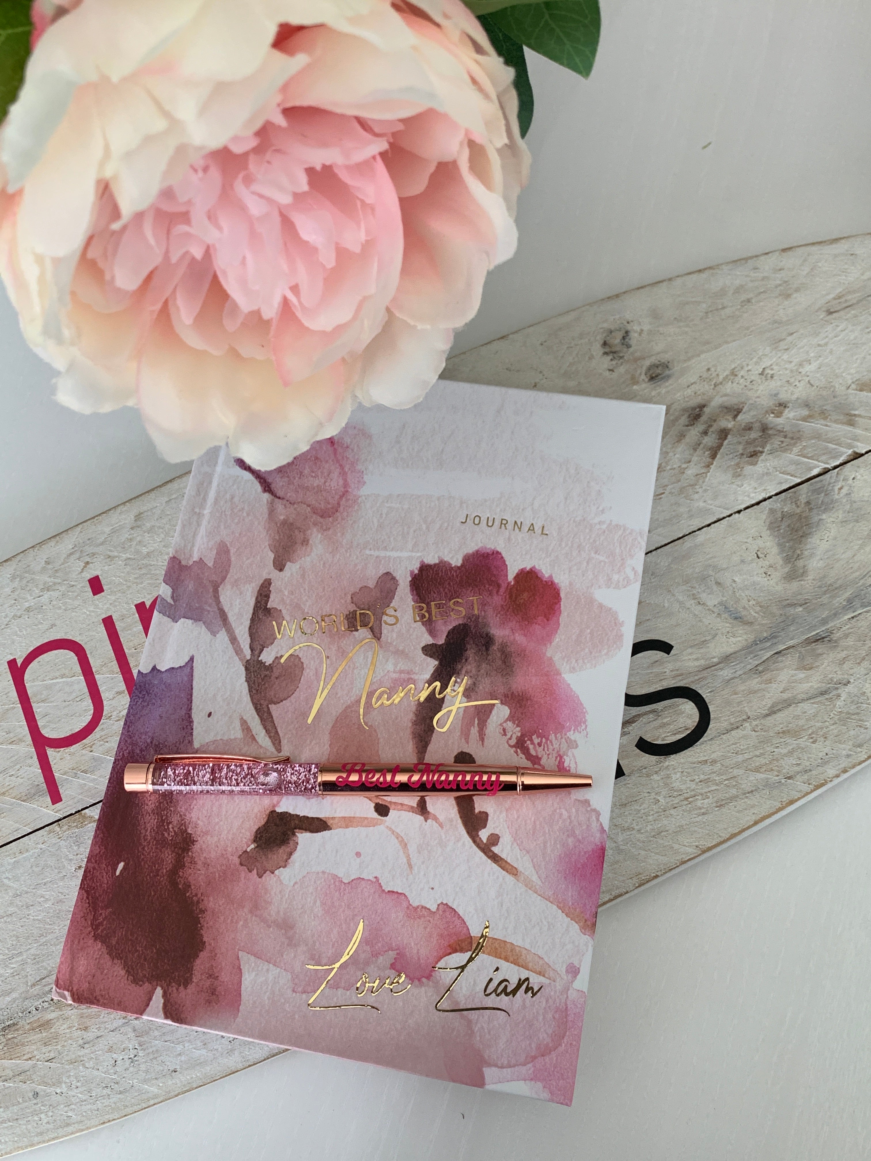A5 Notebook & Ball Point Glitter Pen Set