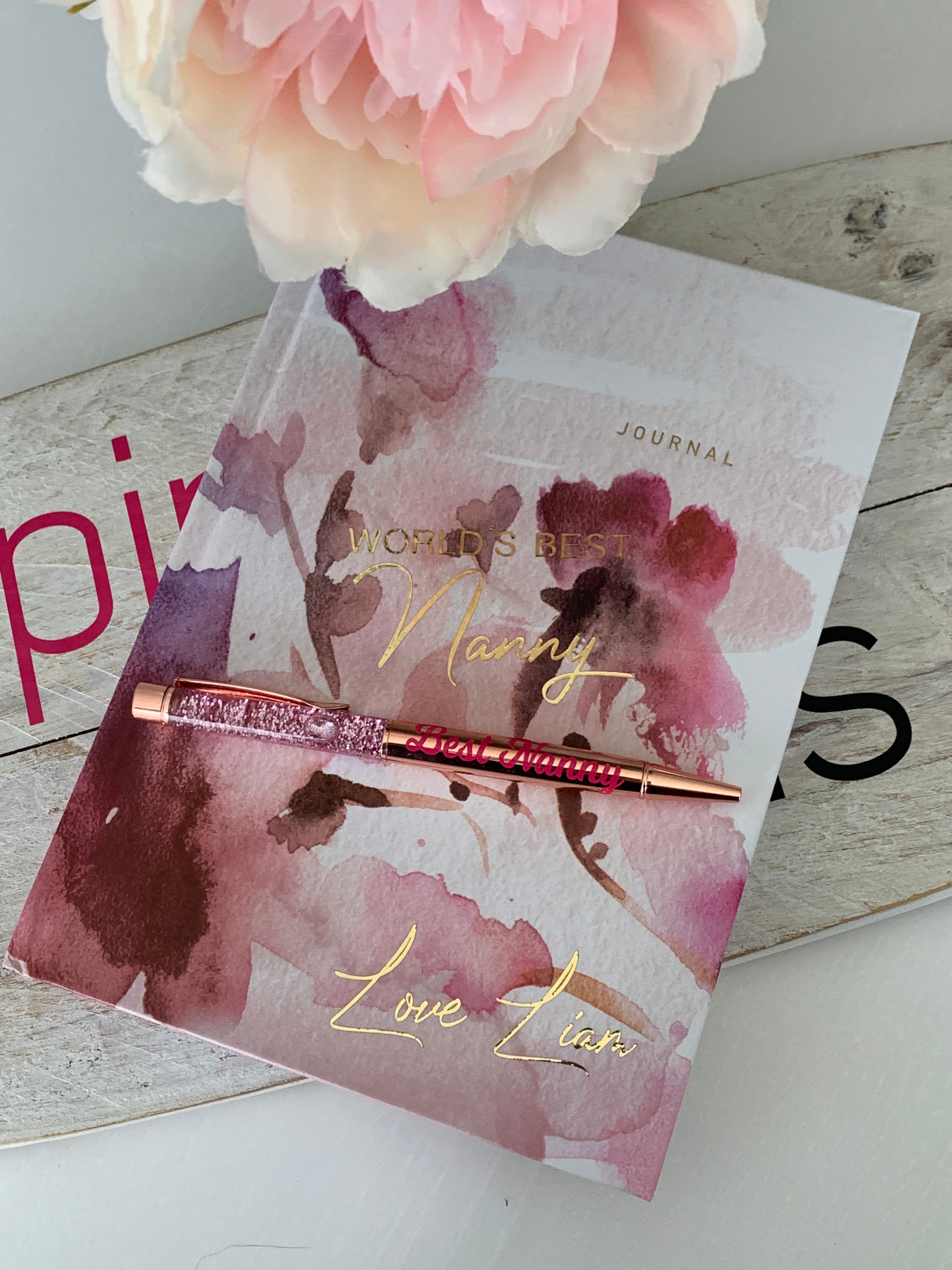 A5 Notebook & Ball Point Glitter Pen Set