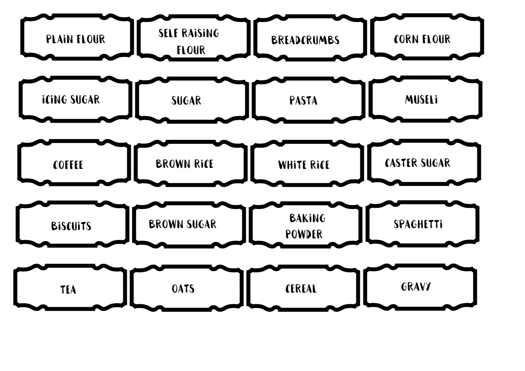 Medium Outted Banner Pantry Labels - 20 Pack