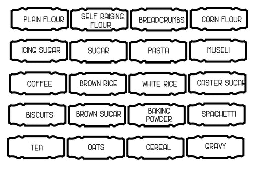 Additional Large Outted Banner Pantry Labels
