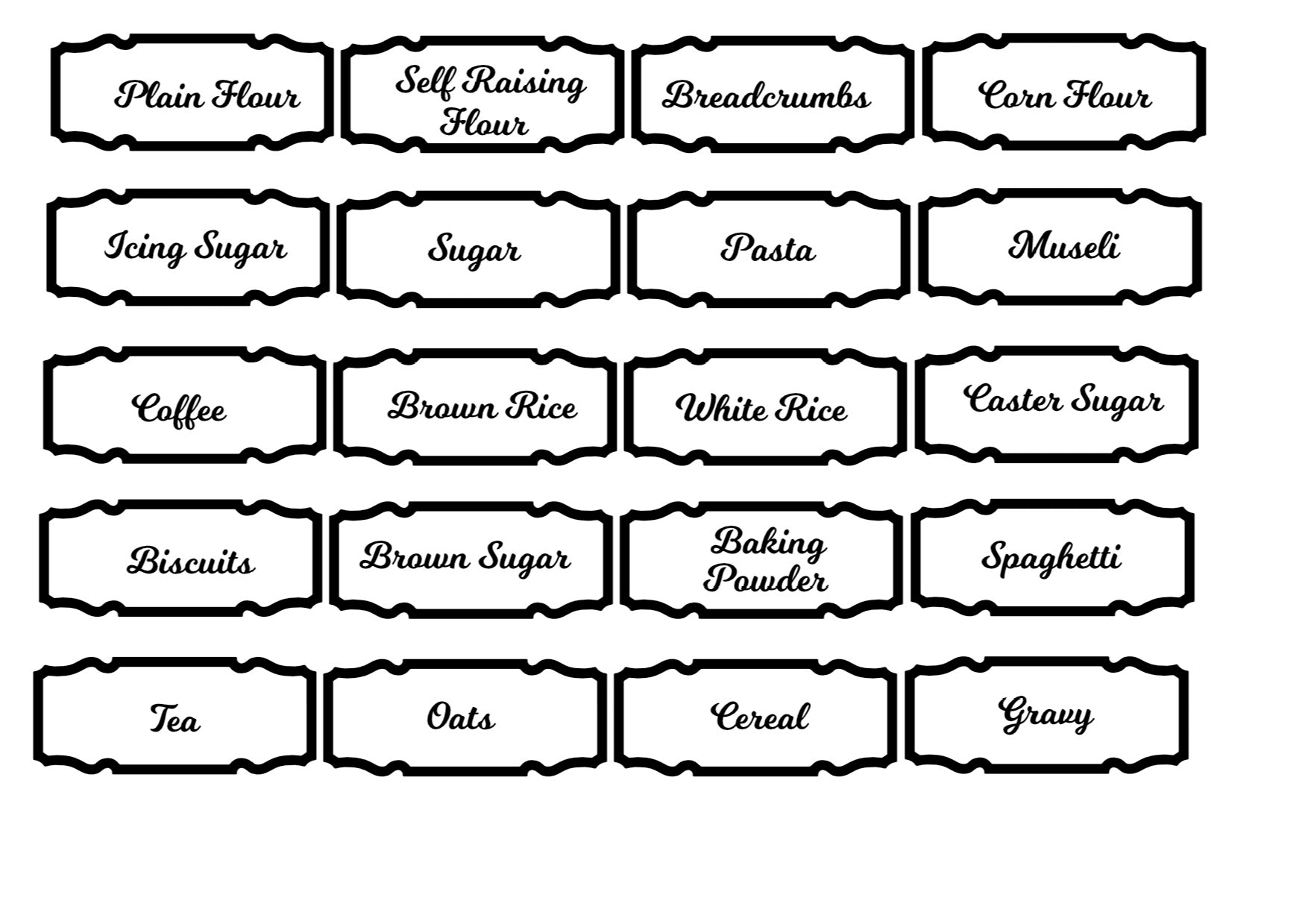Additional Small Outted Banner Pantry Labels