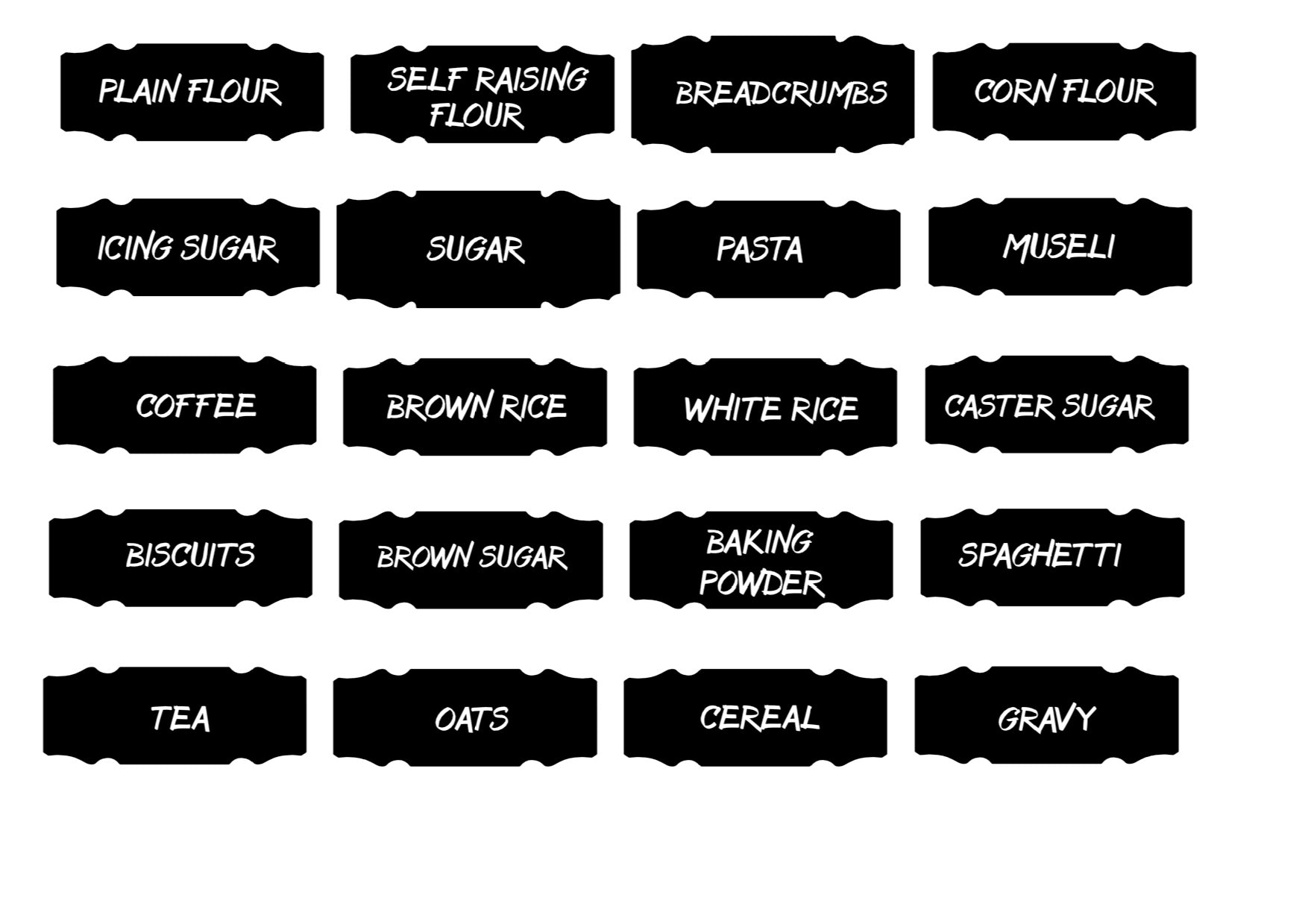 Large Banner Pantry Labels - 20 Pack