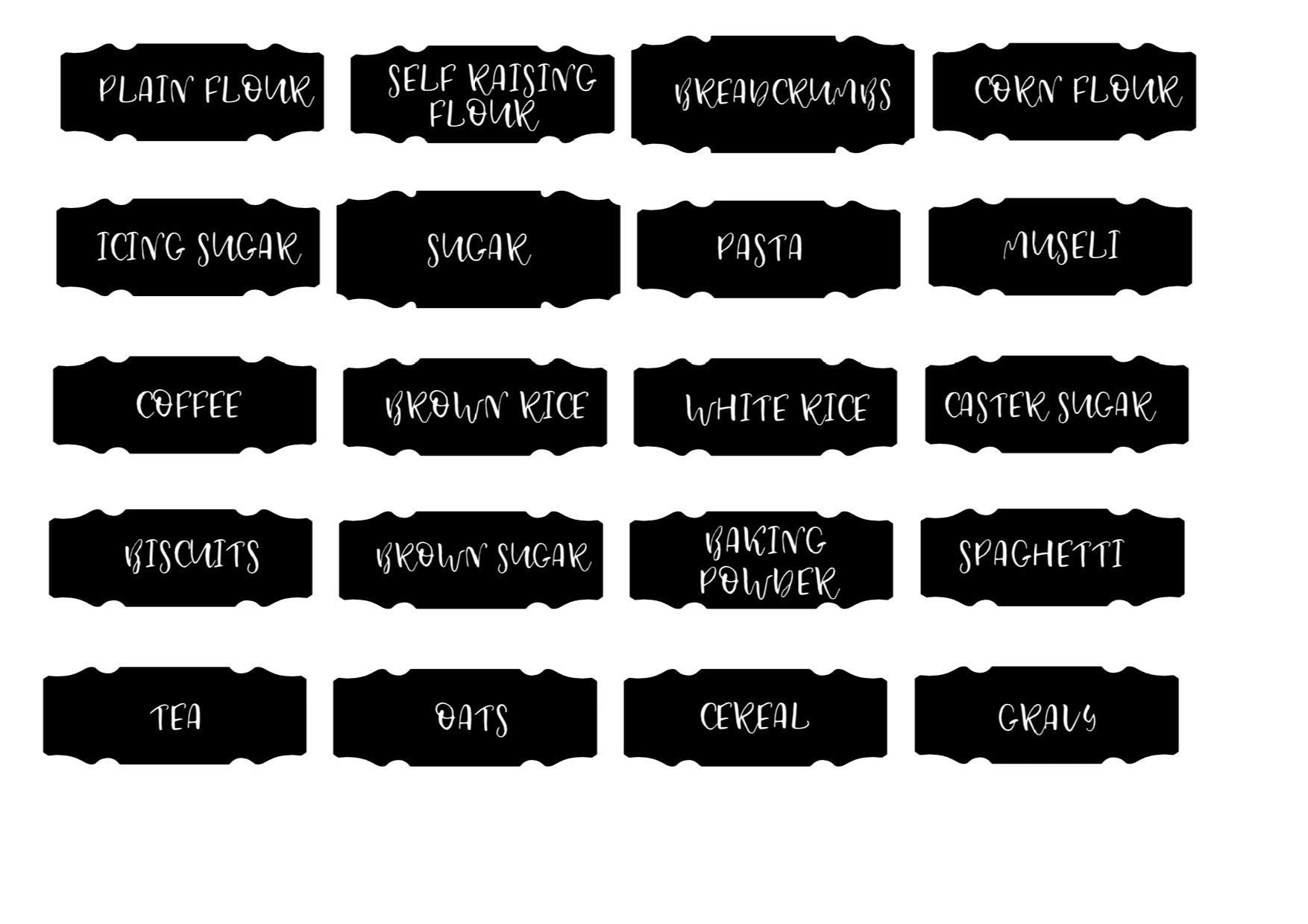 Small Banner Pantry Labels - 20 Pack