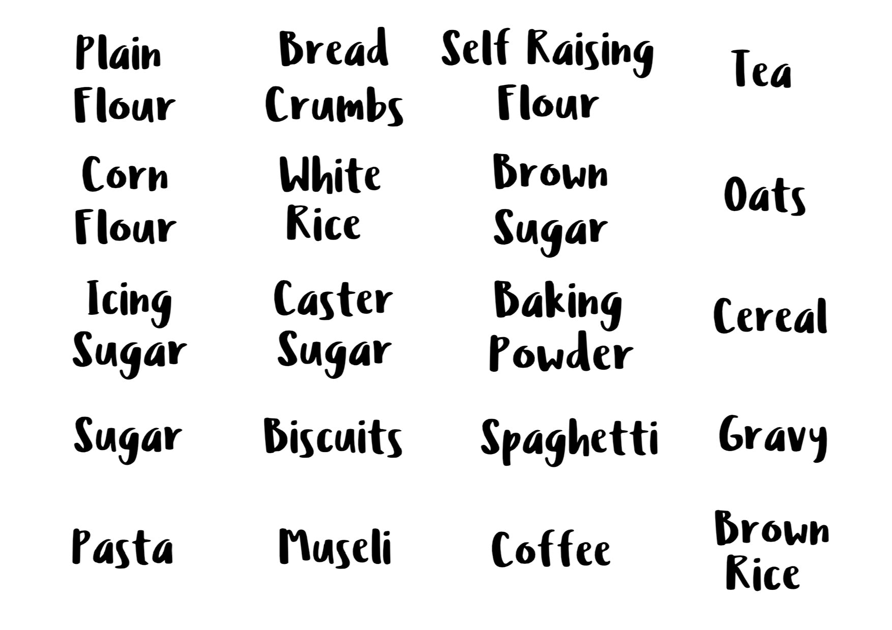 Medium Plain Pantry Labels - 20 Pack
