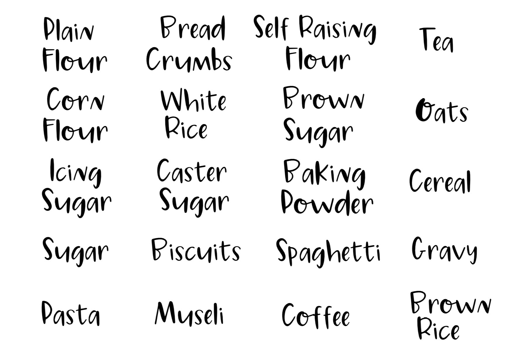 Additional Medium Plain Pantry Labels