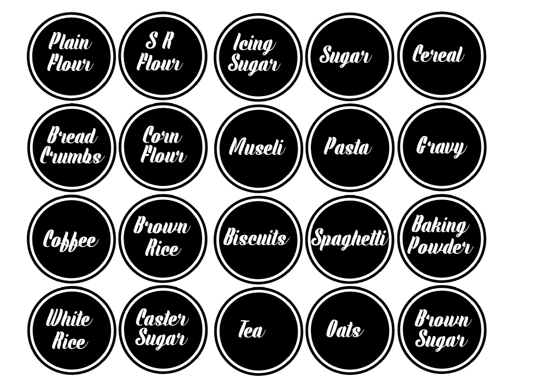 Additional Medium Round Pantry Labels
