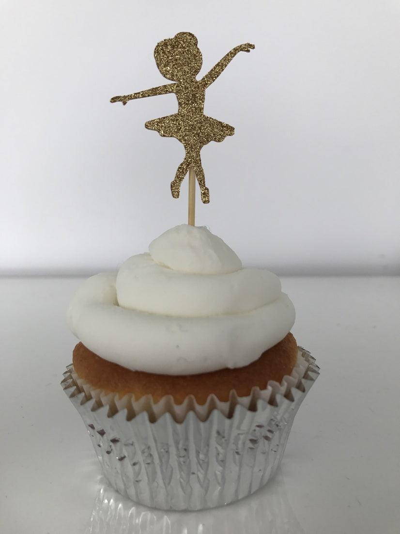 Glitter Ballerina Cupcake Toppers