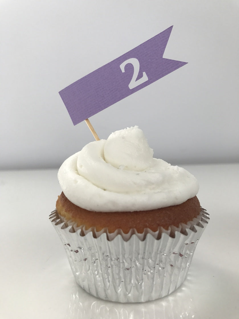 Banner Numbers Cupcake Toppers