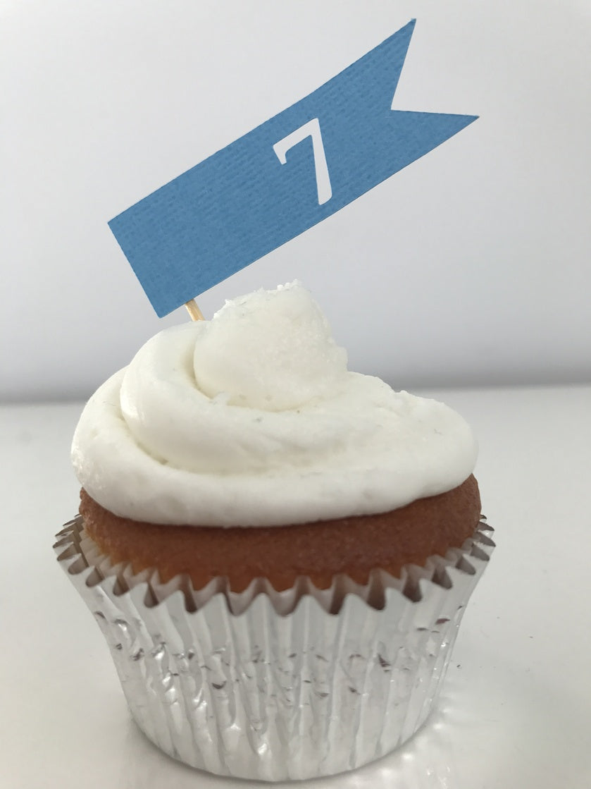Banner Numbers Cupcake Toppers