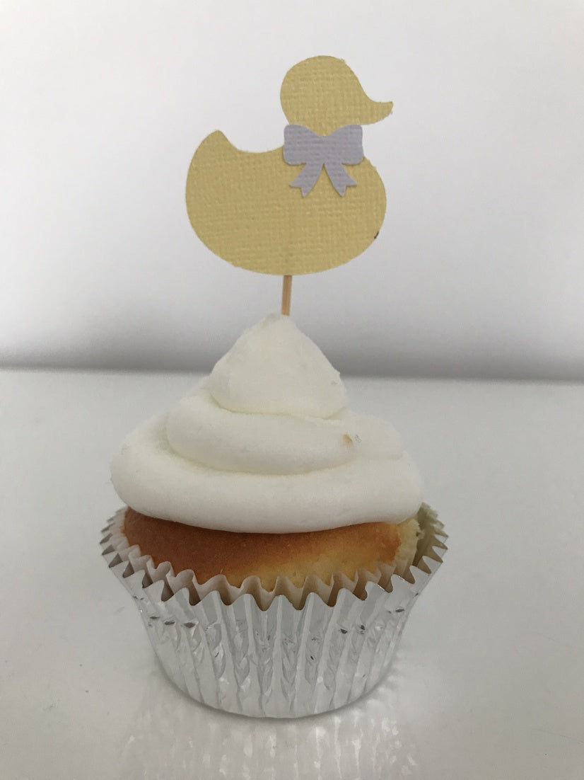 Duck Baby Shower Cupcake Toppers – Pink Fish Designs
