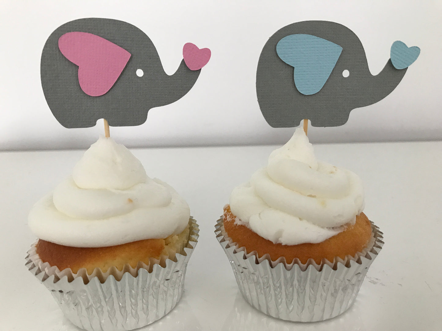 Elephant Baby Shower Cupcake Toppers