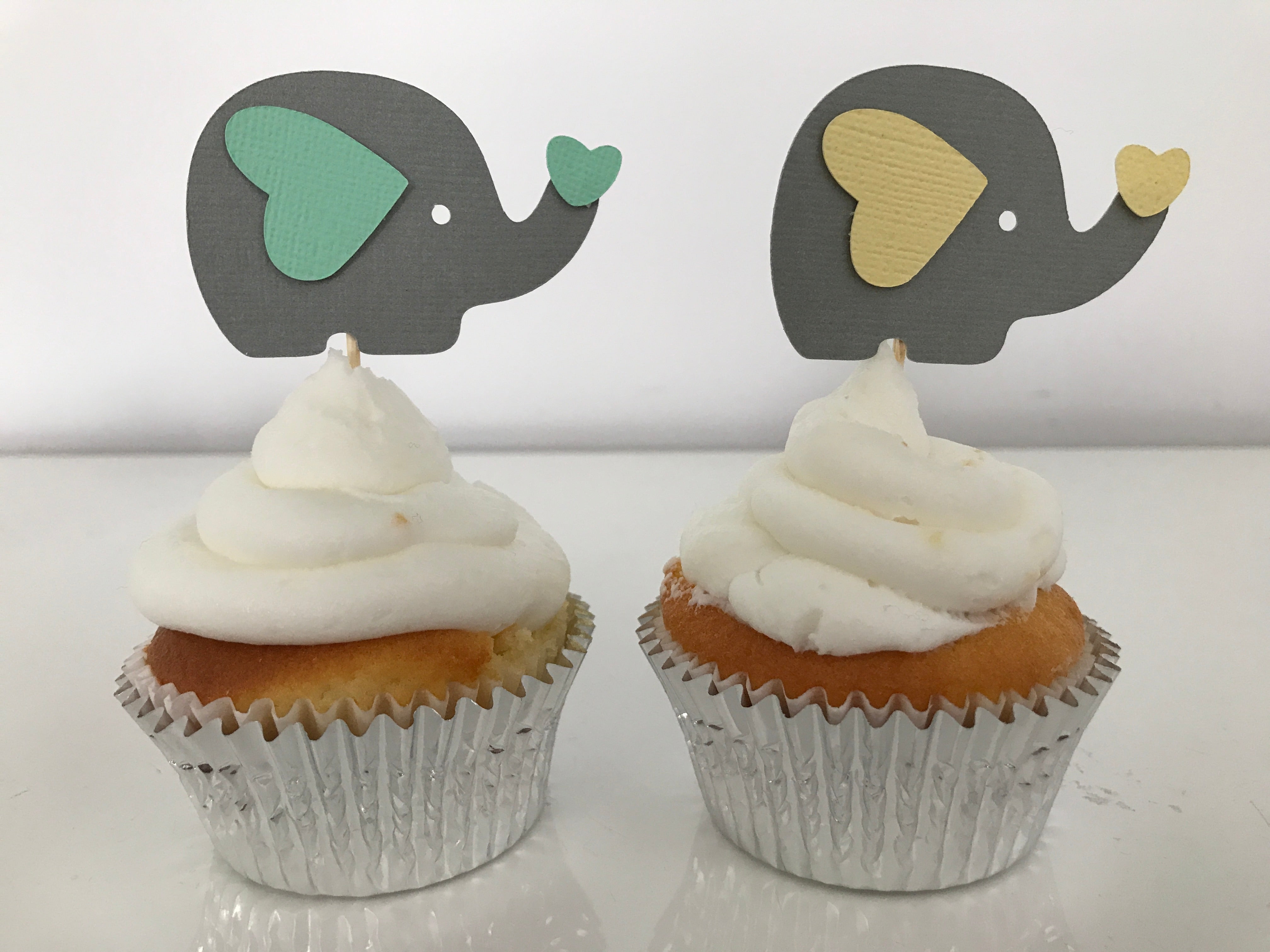 Elephant Baby Shower Cupcake Toppers