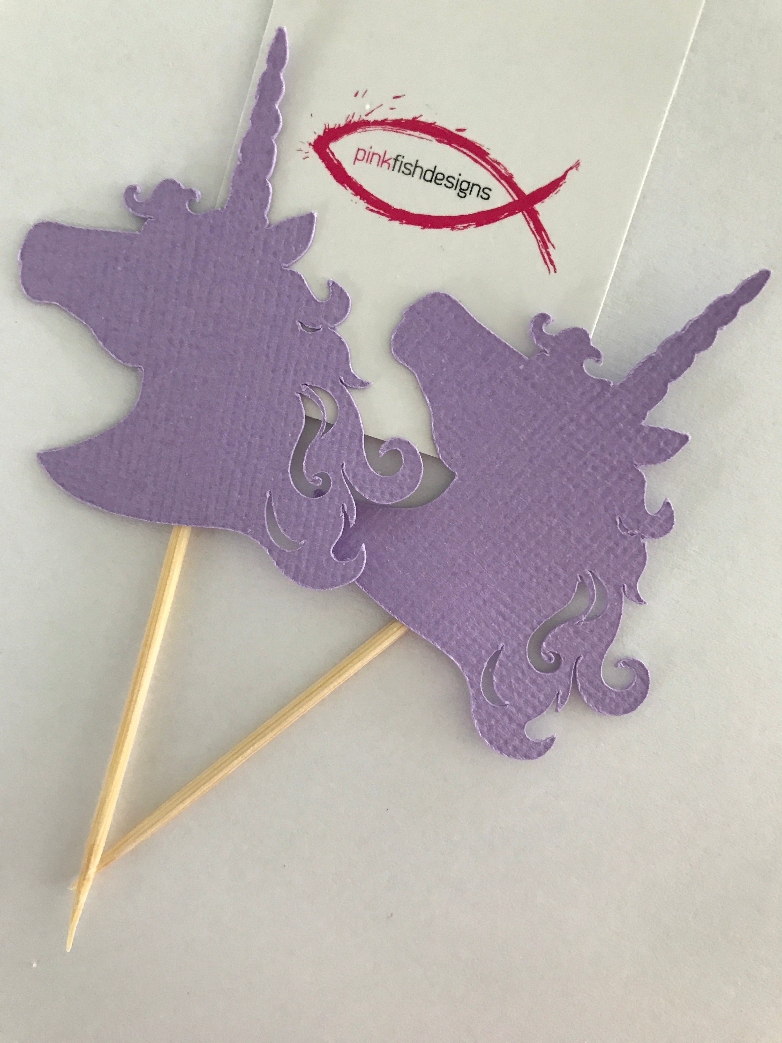 Unicorn Head Cupcake Toppers