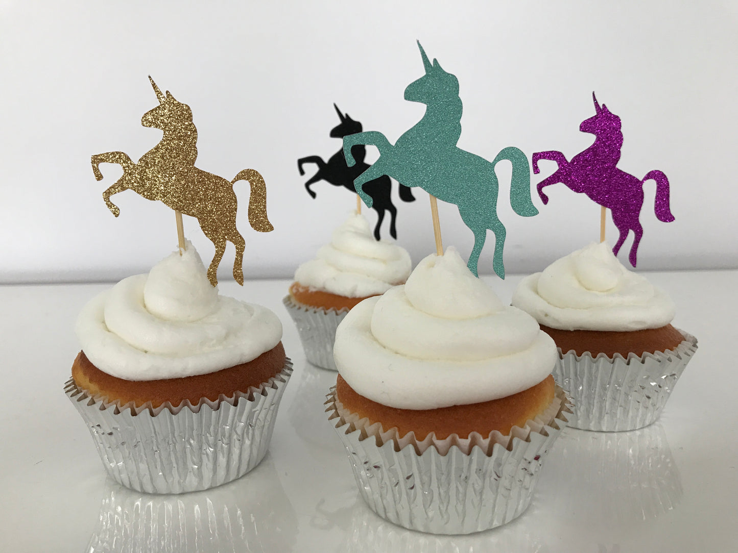 Glitter Unicorn Cupcake Toppers