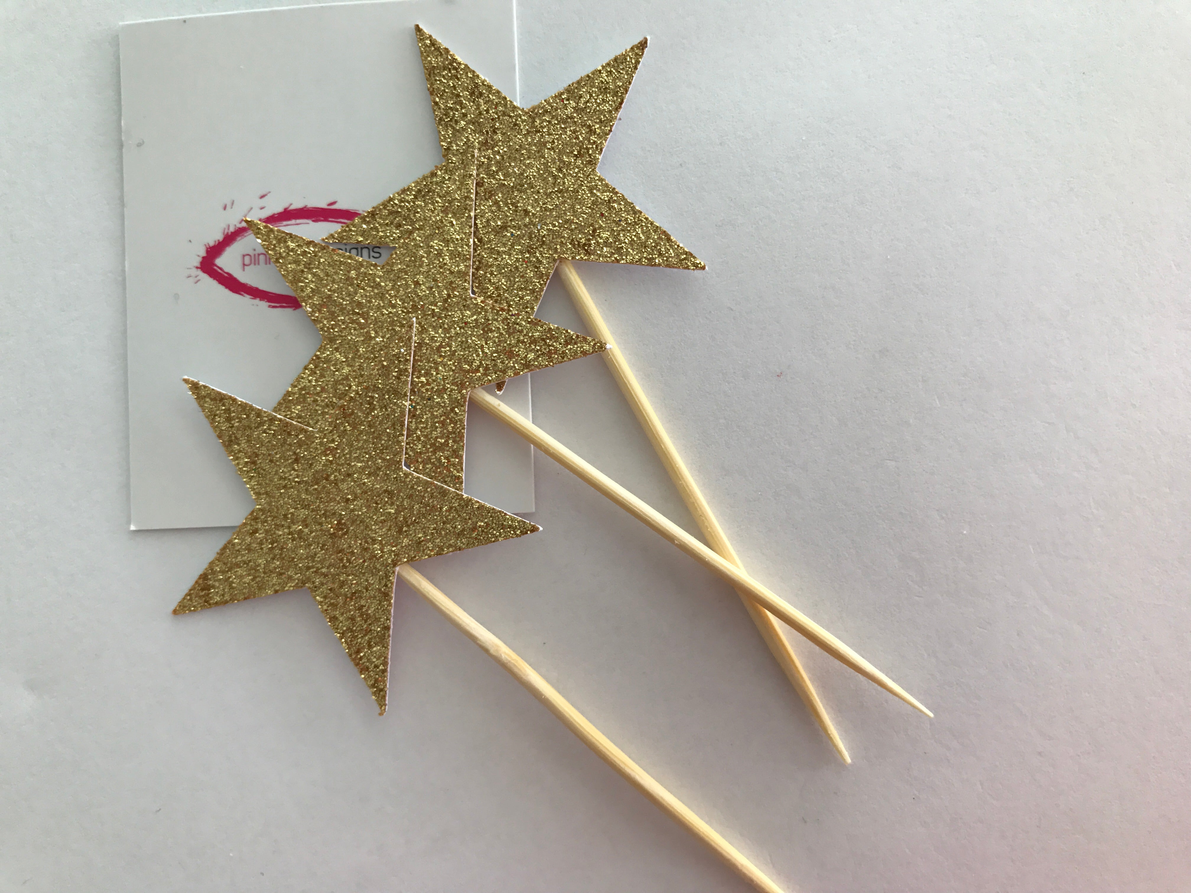 Glitter Stars Cupcake Toppers