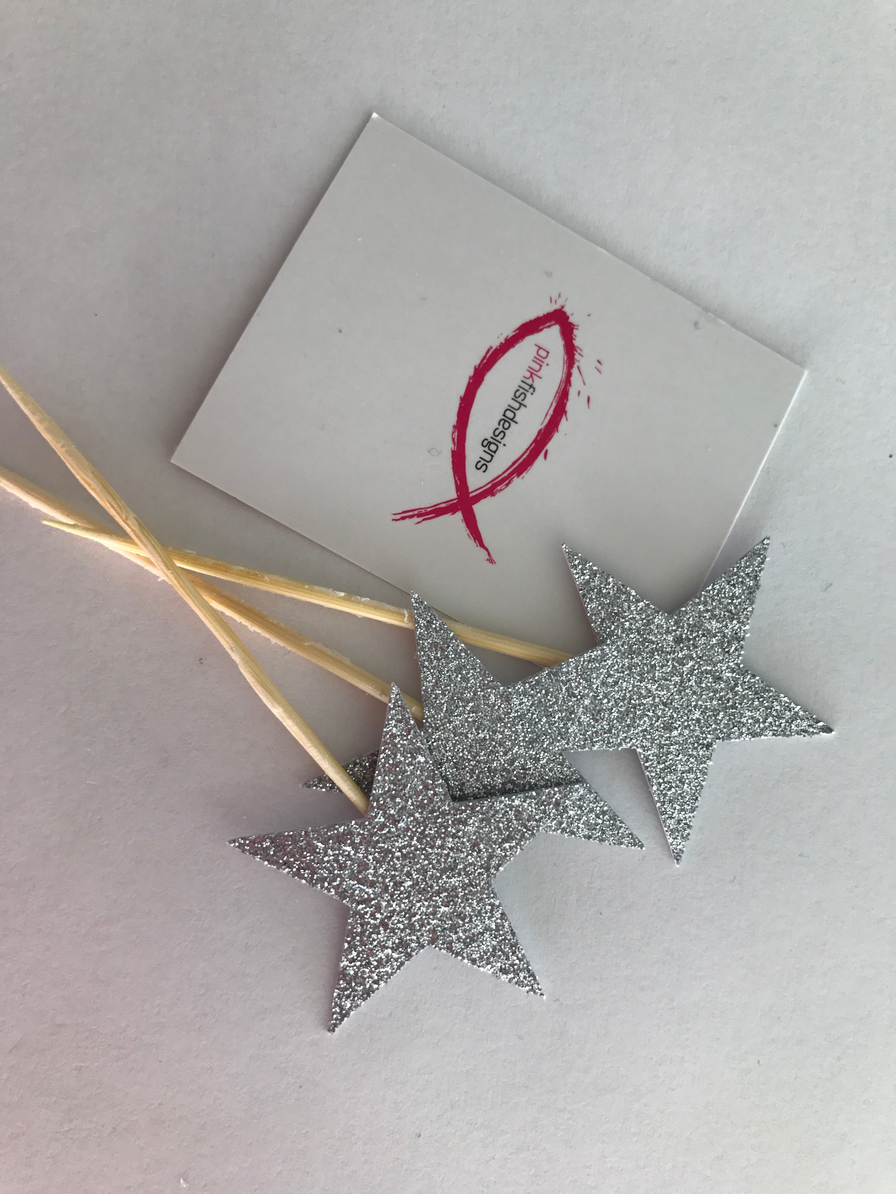 Glitter Stars Cupcake Toppers