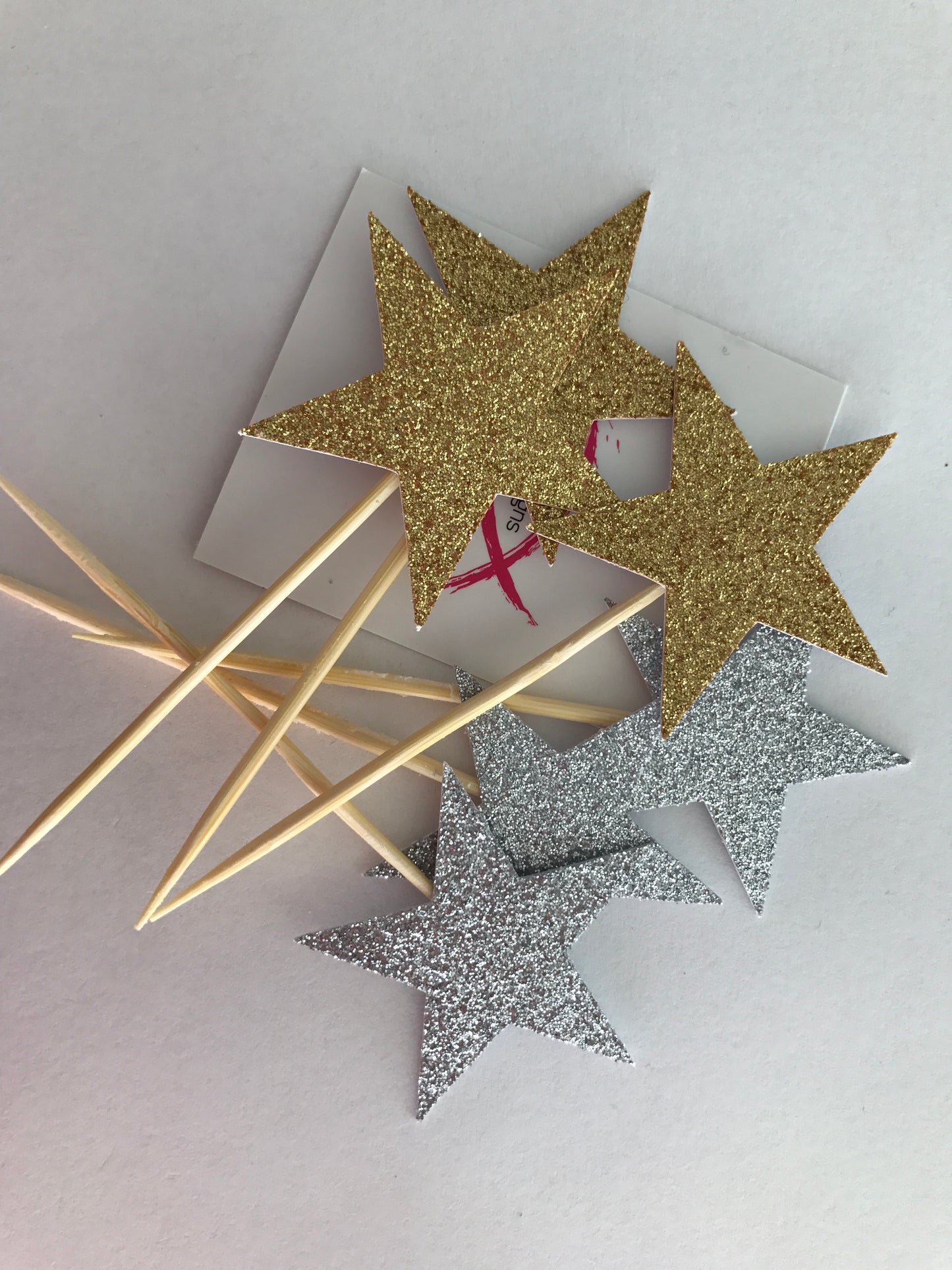 Glitter Stars Cupcake Toppers