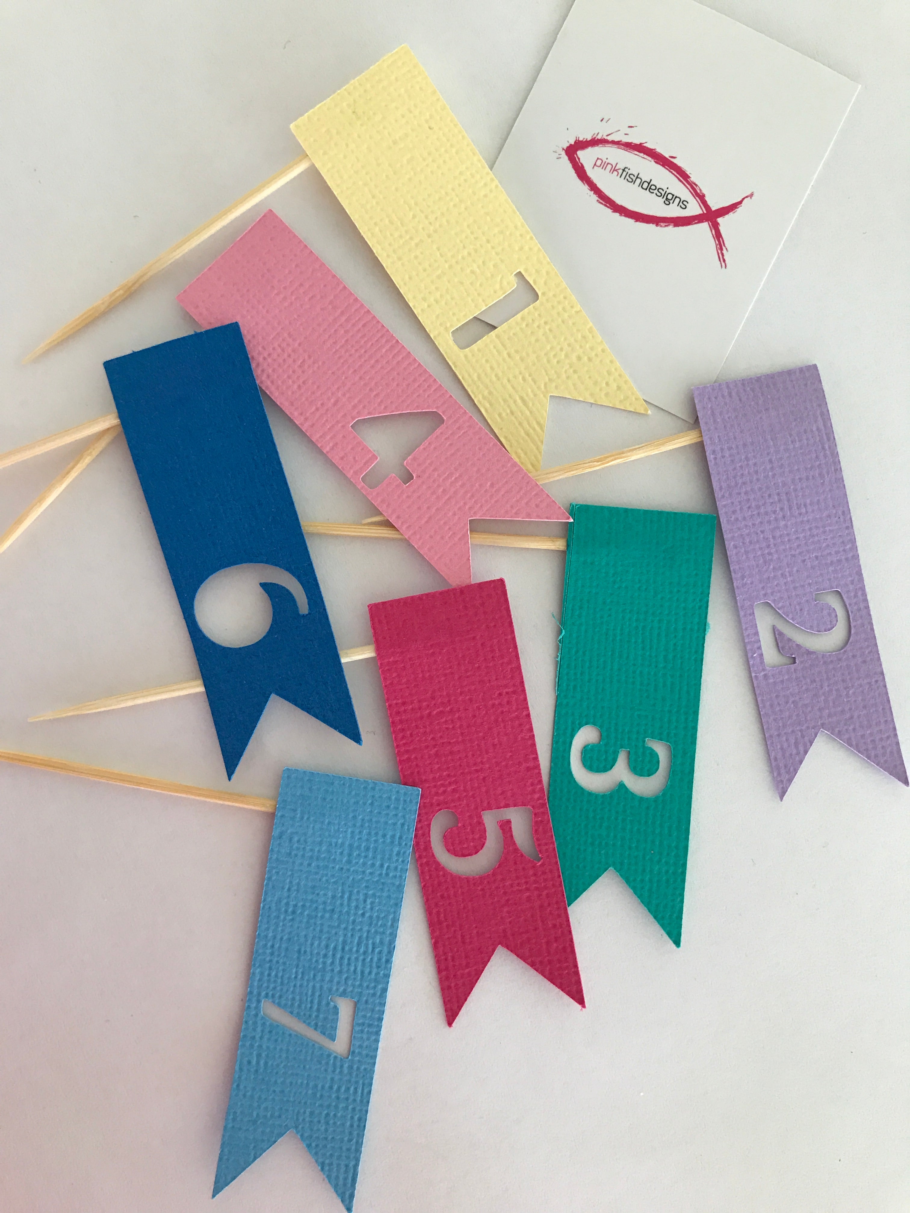 Banner Numbers Cupcake Toppers