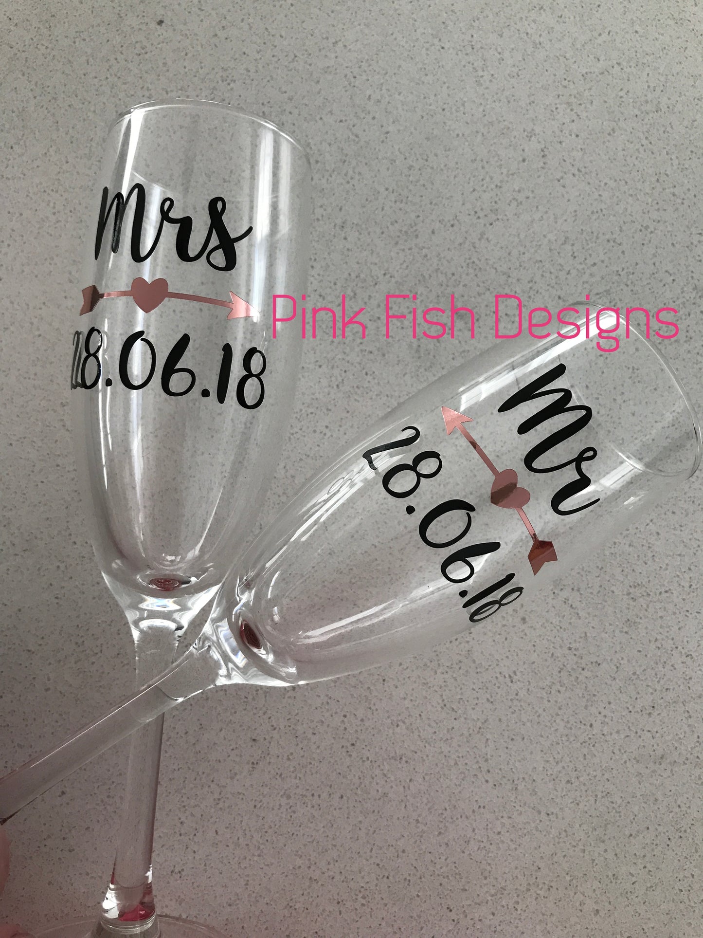 Just Married Champagne Glass Set
