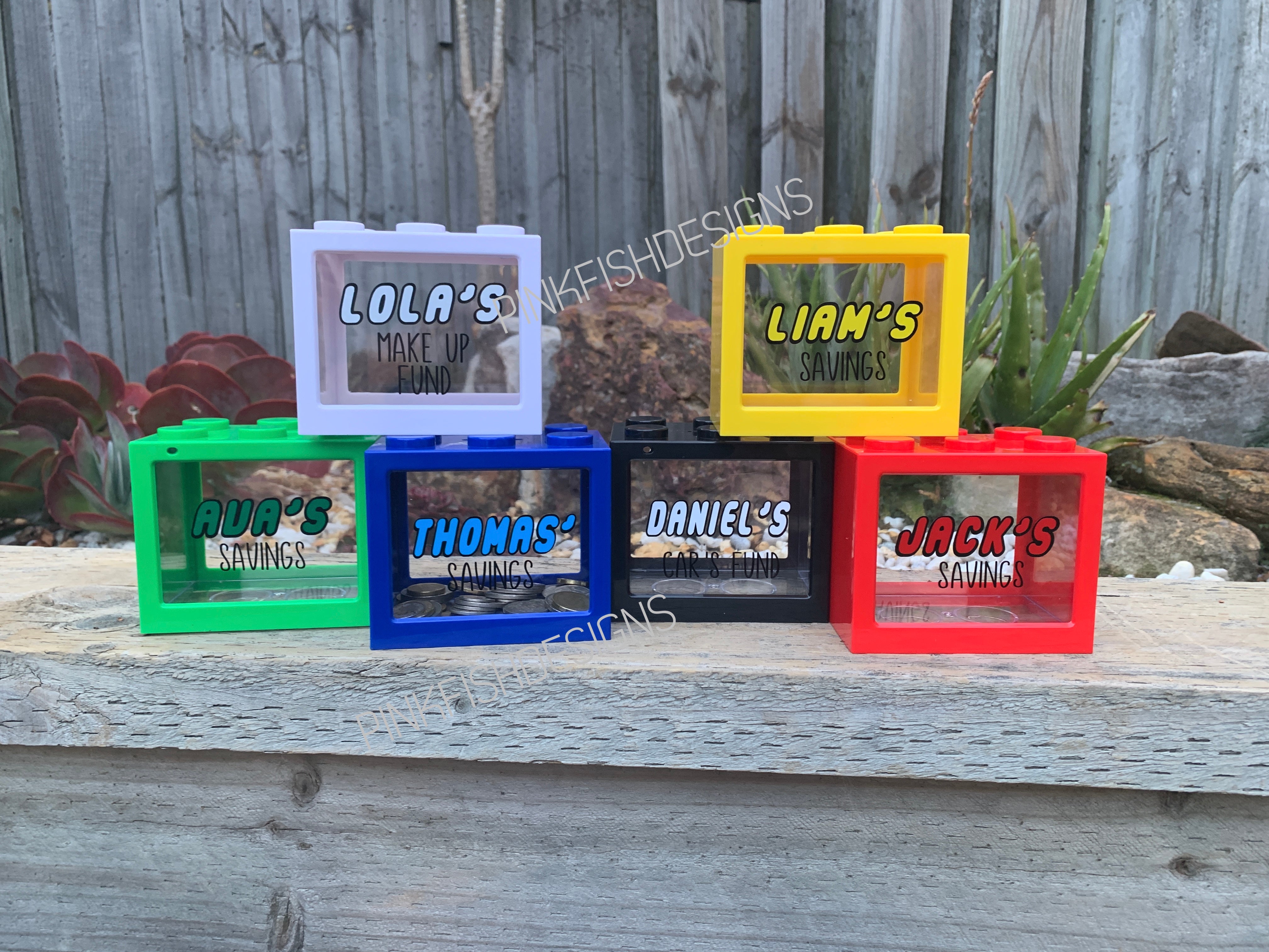 Personalised Building Block Money Box