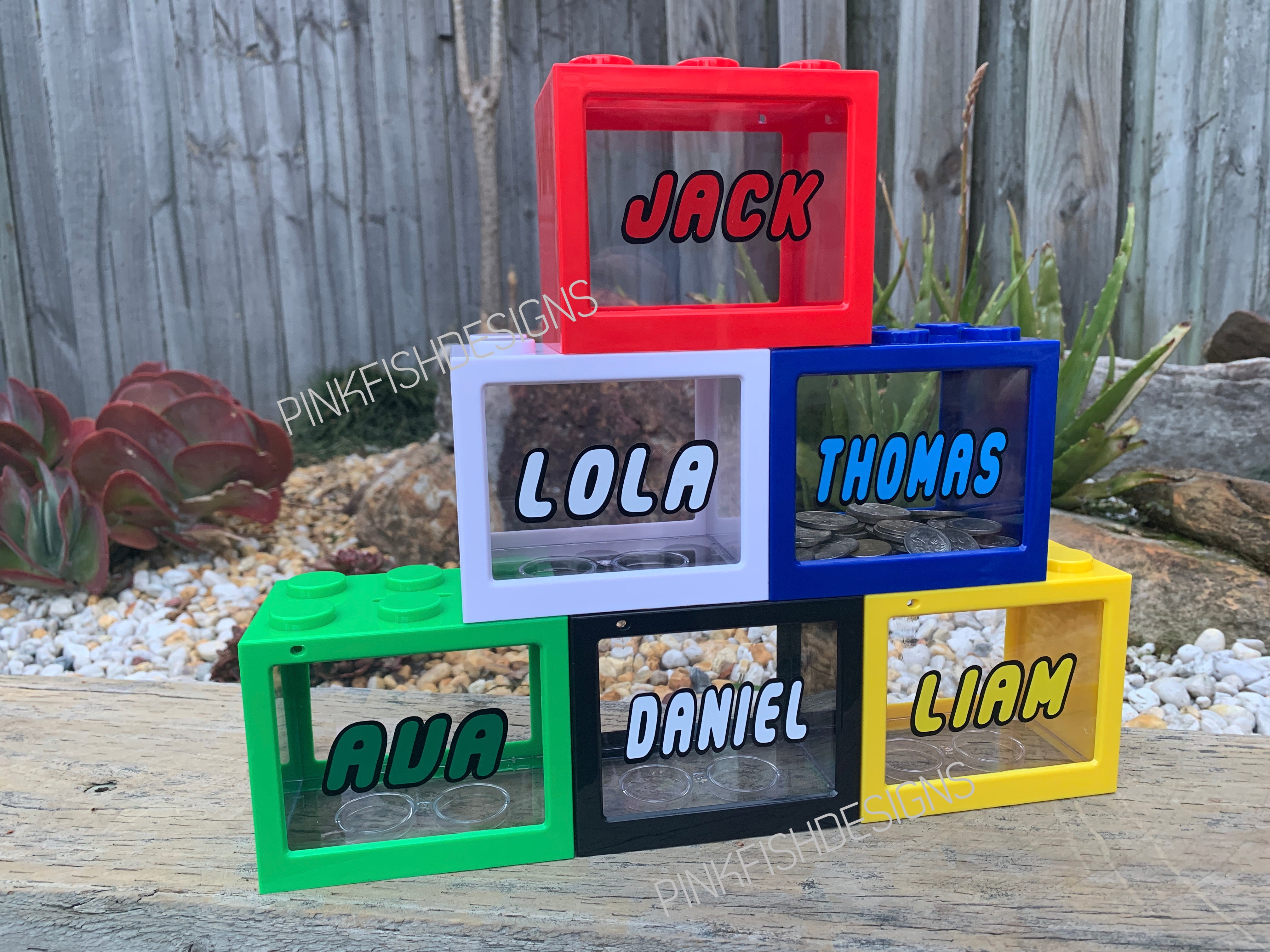 Personalised Building Block Money Box