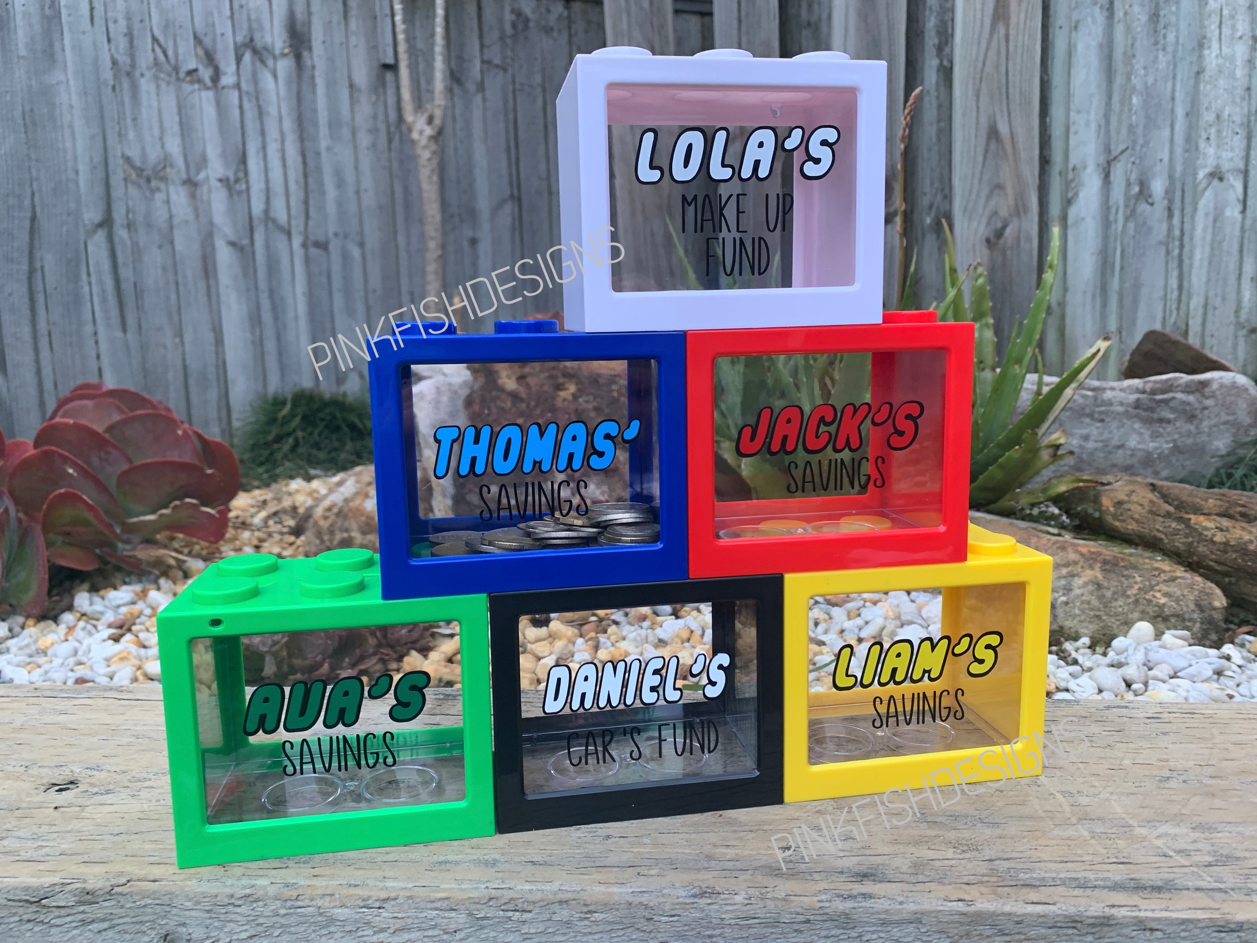 Personalised Building Block Money Box