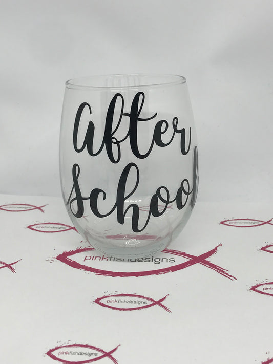 After School Stemless Wine Glass