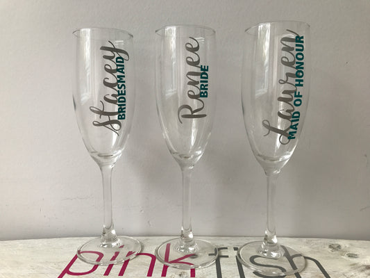 Personalised Bridal Party Champagne Glass