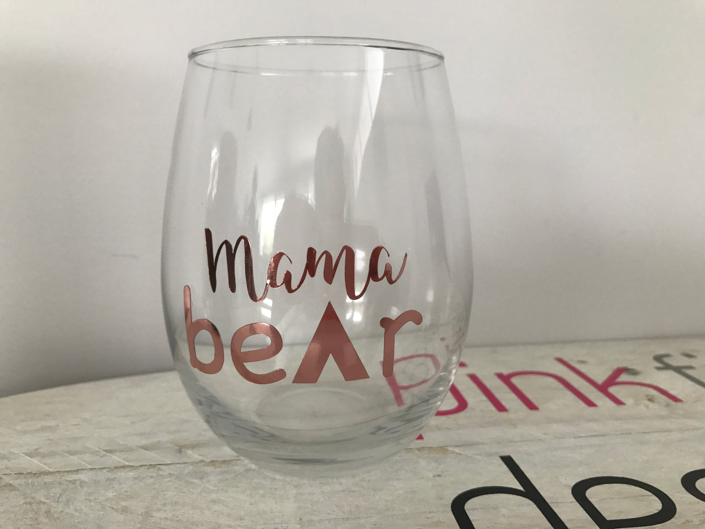 Mama Bear Stemless Wine Glass
