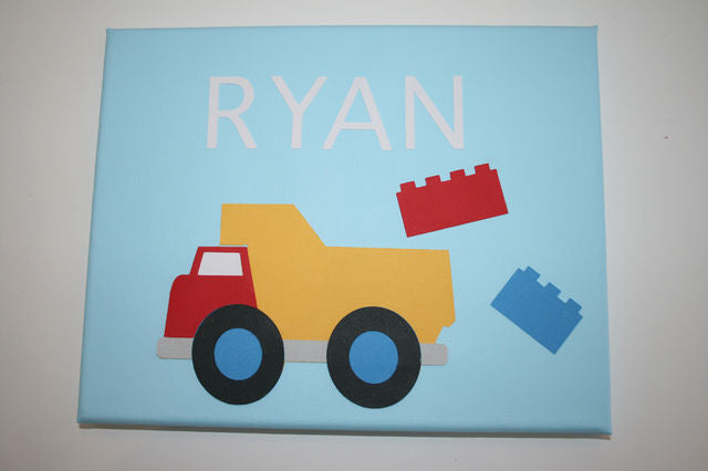 Tip Truck Canvas Nameboard