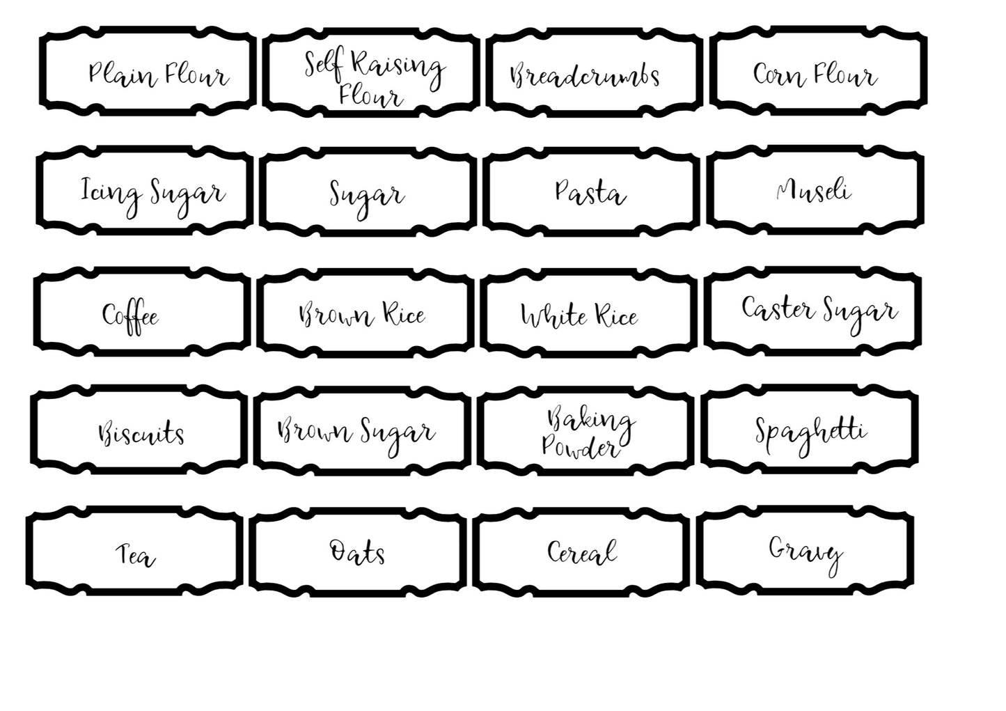 Large Outted Banner Pantry Labels - 20 Pack