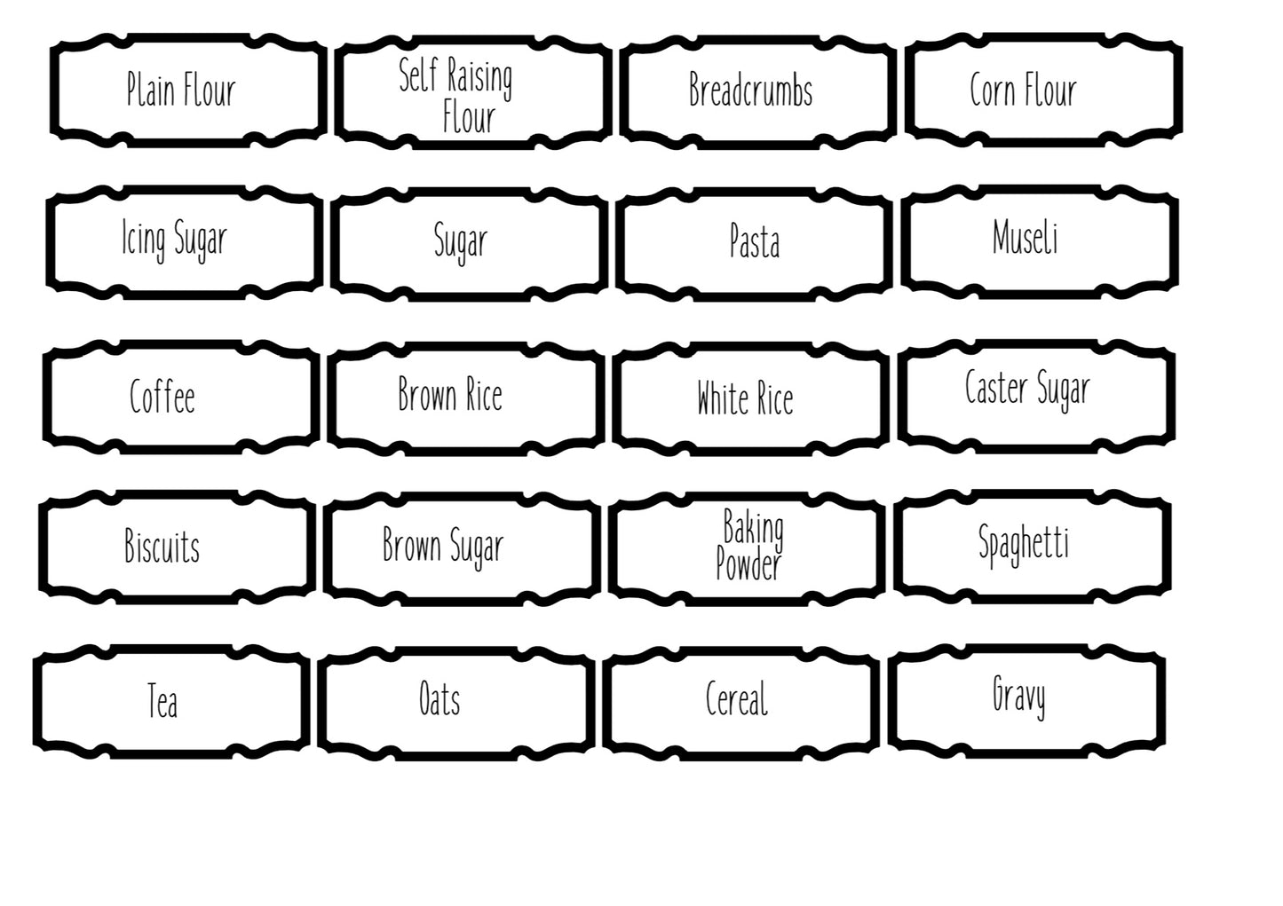 Small Outted Banner Pantry Labels - 20 Pack