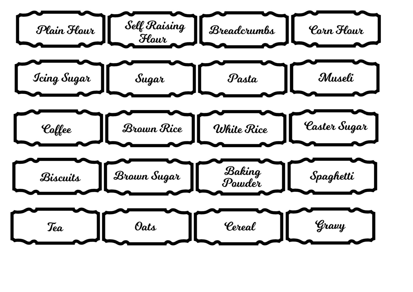 Additional Small Outted Banner Pantry Labels