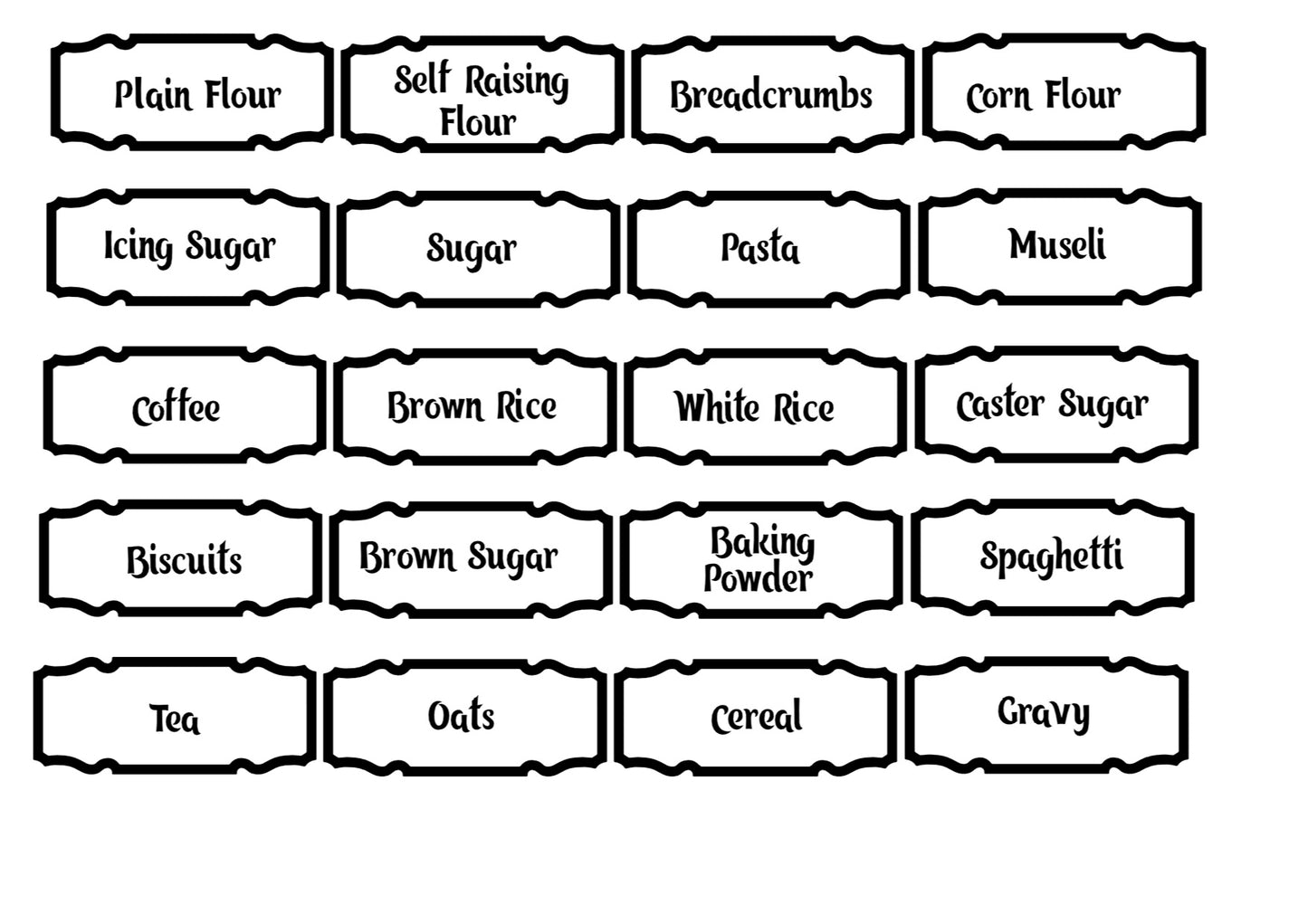 Additional Medium Outted Banner Pantry Labels