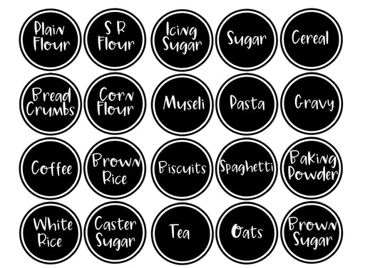 Large Round Pantry Labels - 20 Pack