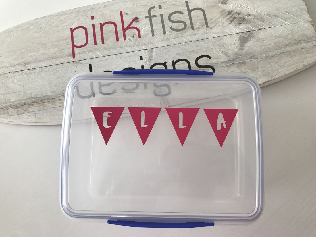 Personalised Triangle Banner Lunch Box Labels
