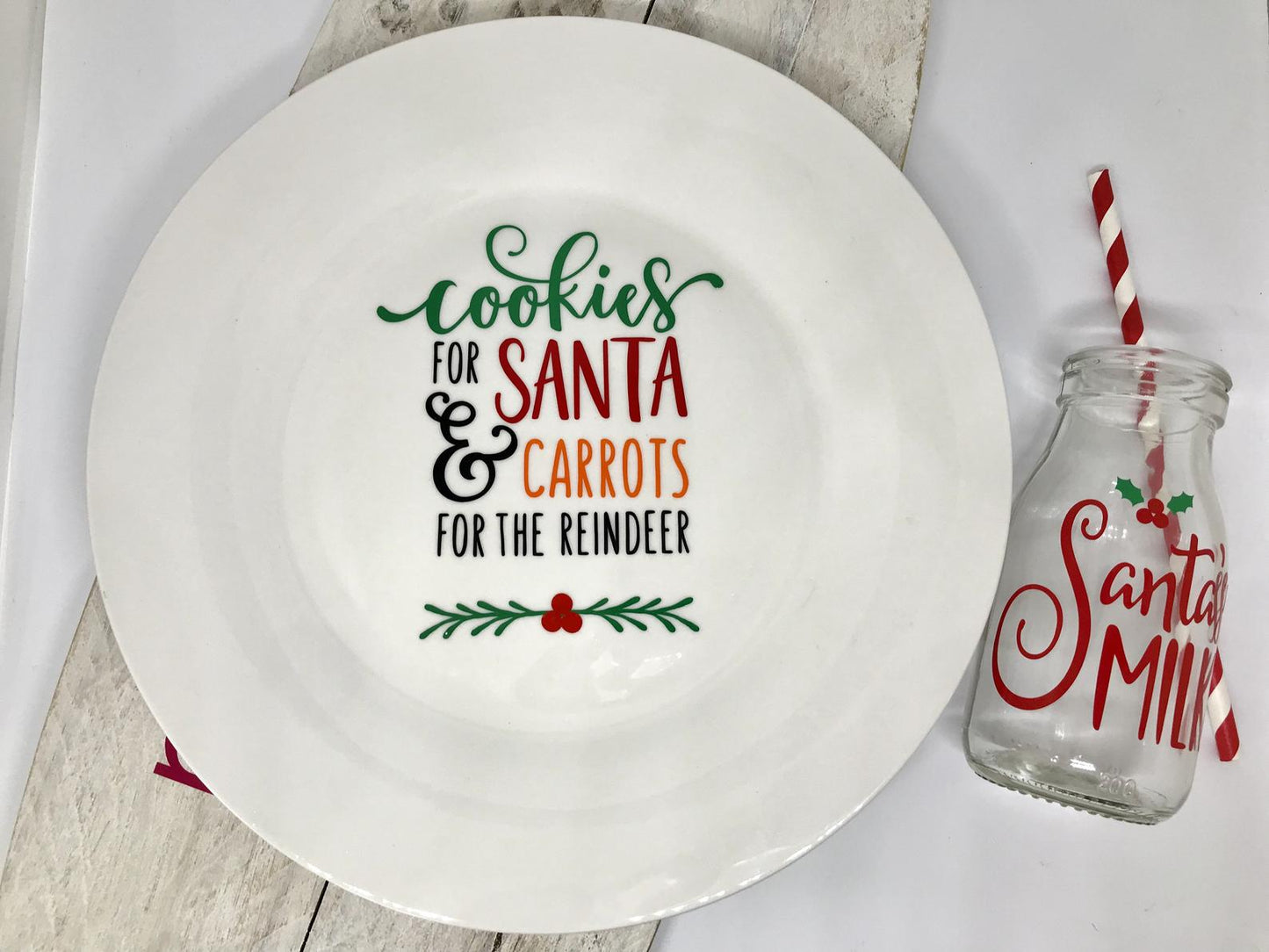 Personalised Santa Plate & Milk Bottle 3