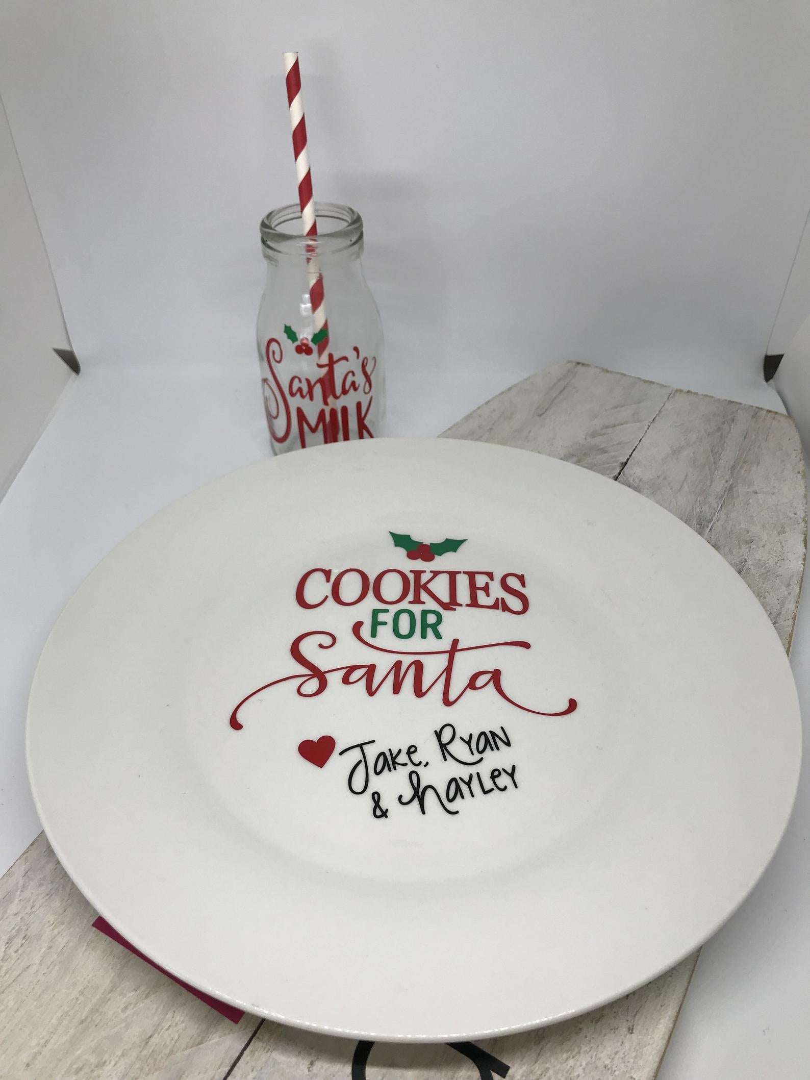 Personalised Santa Plate & Milk Bottle 2