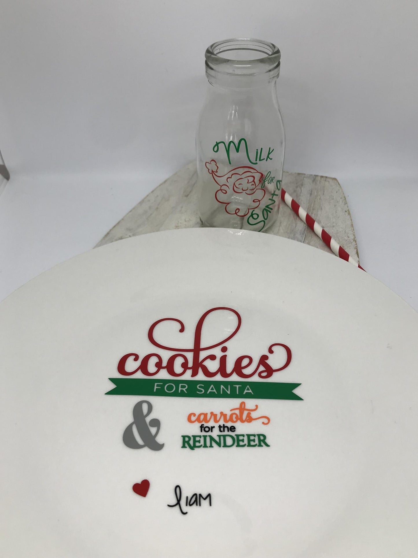 Personalised Santa Plate & Milk Bottle 1